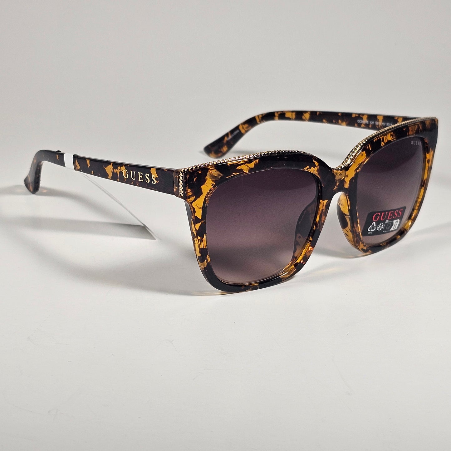 Guess GO00045 52F Cat Eye Sunglasses Brown Tortoise Gold Brown Gradient Lens