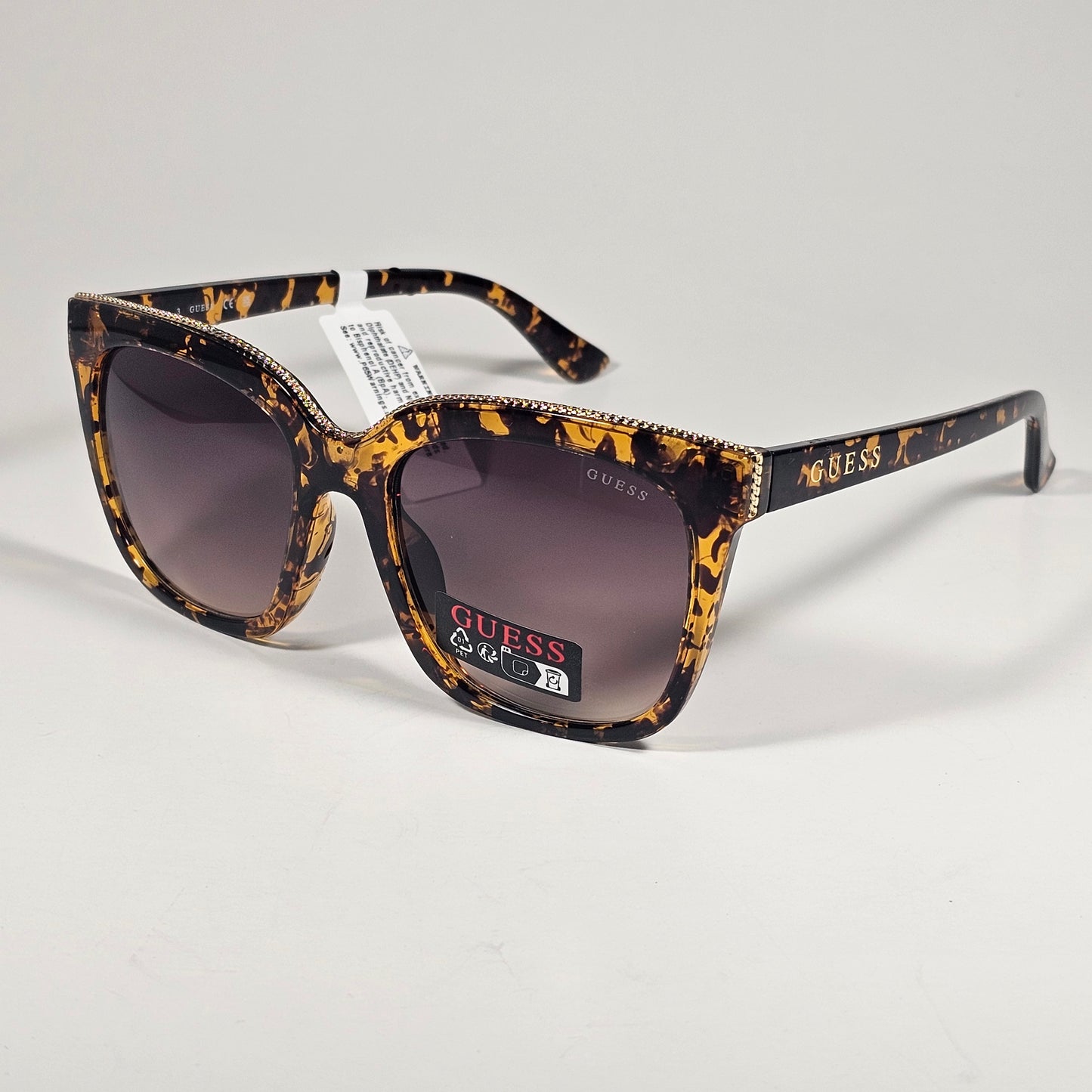 Guess GO00045 52F Cat Eye Sunglasses Brown Tortoise Gold Brown Gradient Lens