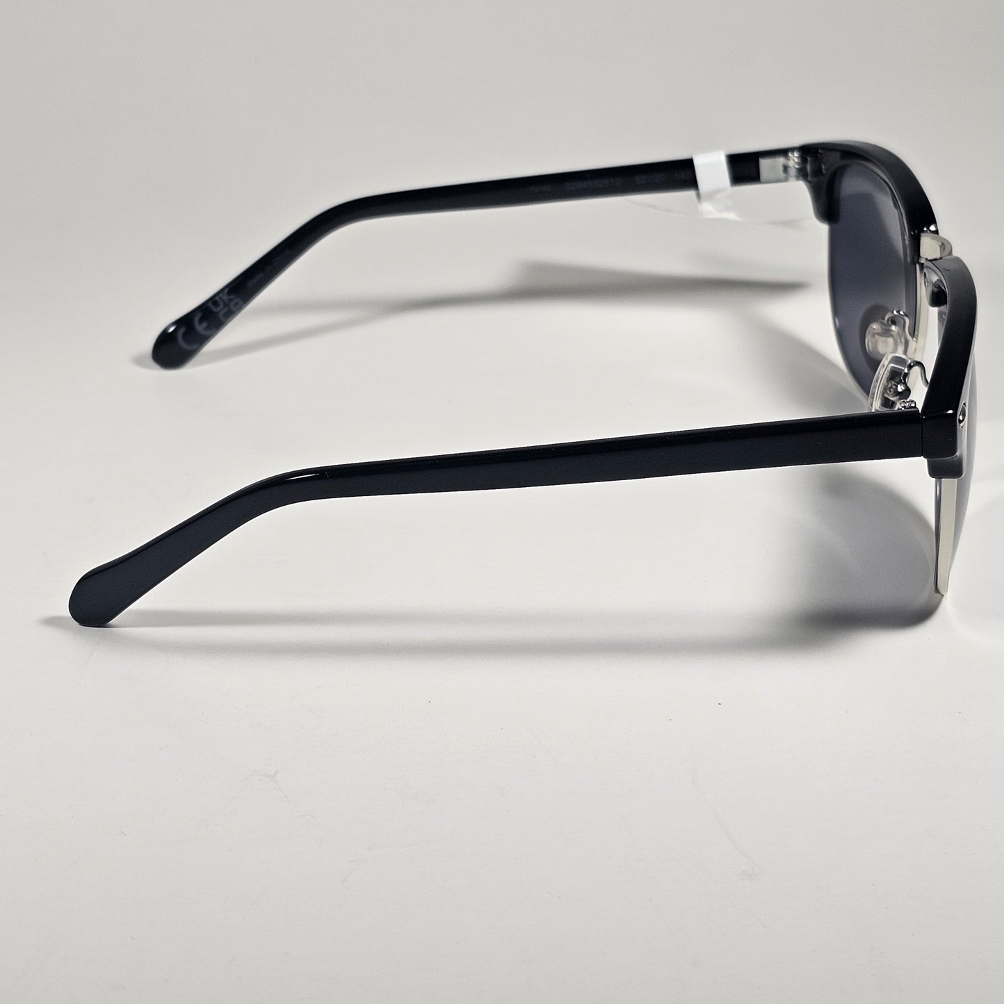Fossil FM143 Club Sunglasses Black Plastic Gray Metal Frame Gray Tinted Lens