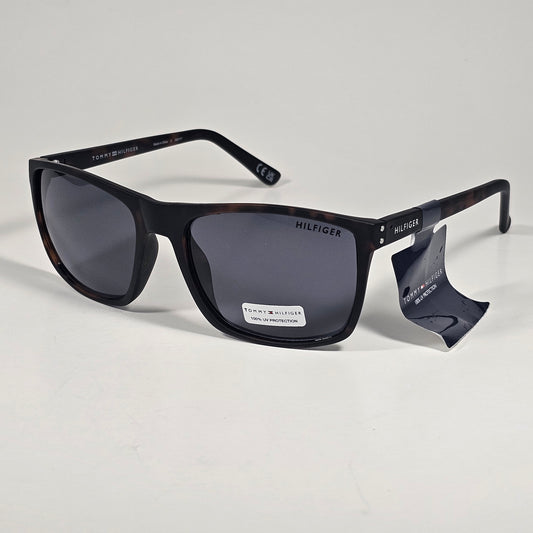 Tommy Hilfiger MP OM677 Rectangular Sunglasses Matte Black Dark Tortoise