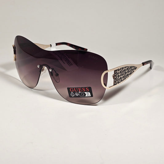 Guess GO00038 32F Rimless Shield Sunglasses Gold Frame Brown Gradient Lens