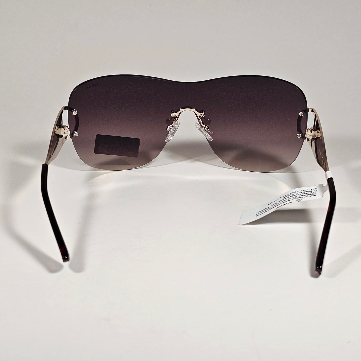 Guess GO00038 32F Rimless Shield Sunglasses Gold Frame Brown Gradient Lens