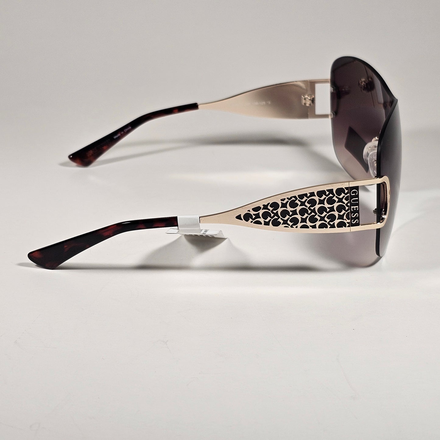 Guess GO00038 32F Rimless Shield Sunglasses Gold Frame Brown Gradient Lens