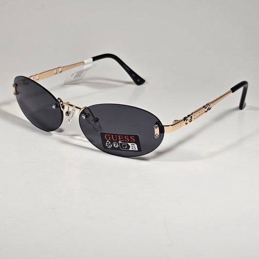 Guess GO00082 32A Small Rimless Oval Sunglasses Gold Frame Gray  Tinted Lens