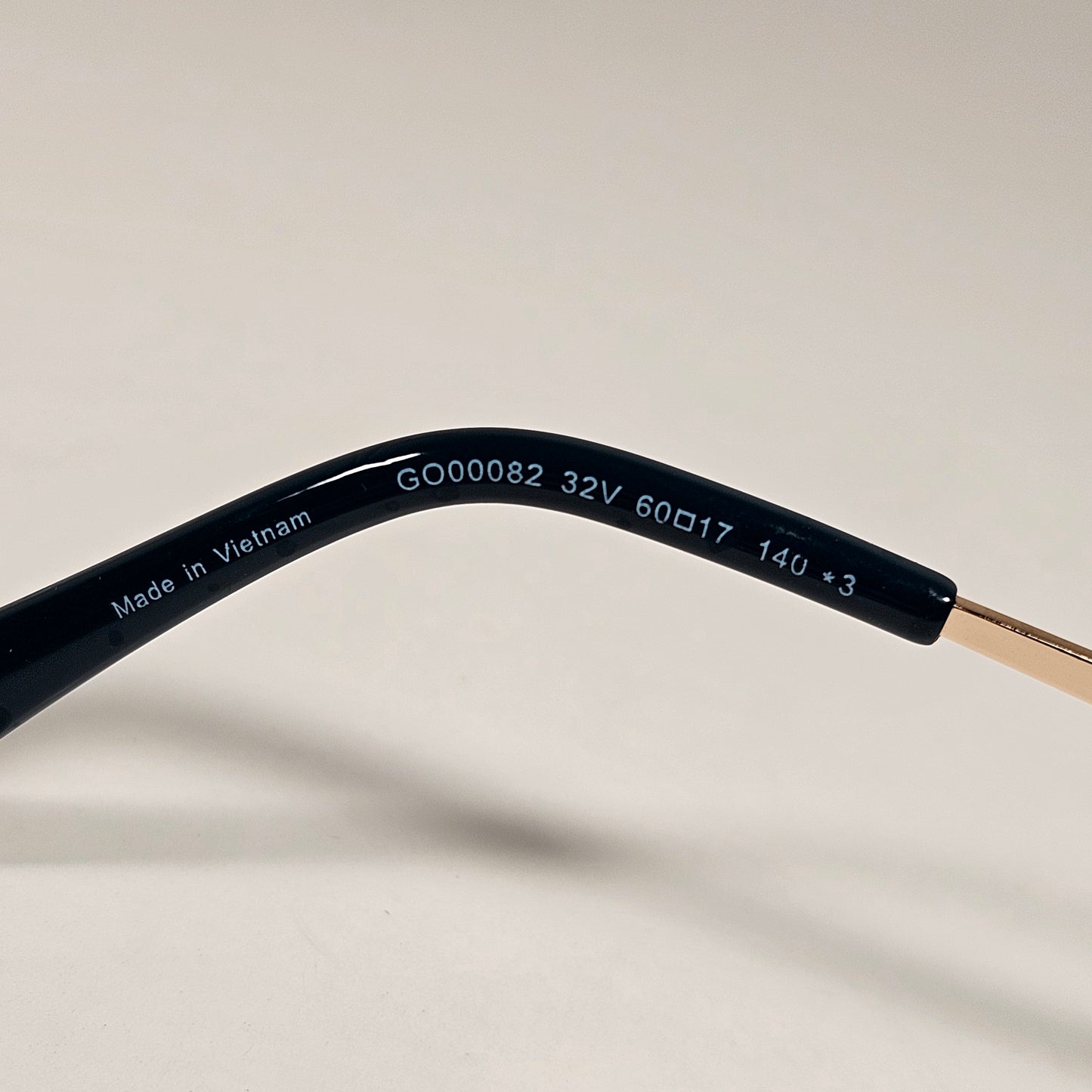 Guess GO00082 32A Small Rimless Oval Sunglasses Gold Frame Blue Tinted Lens 60mm