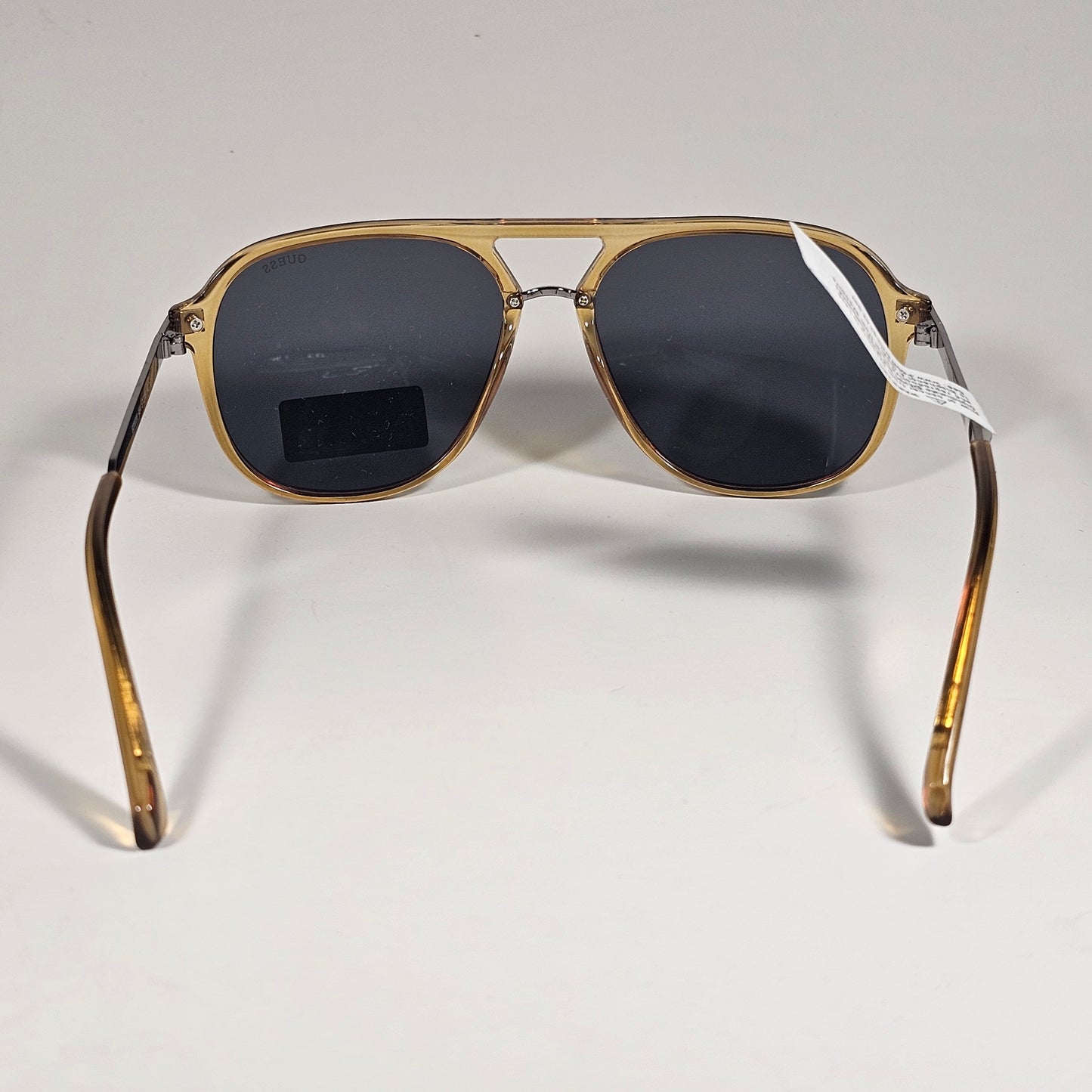 Guess GO00099 45A Aviator Pilot Sunglasses Amber Gray Frame Gray Lens