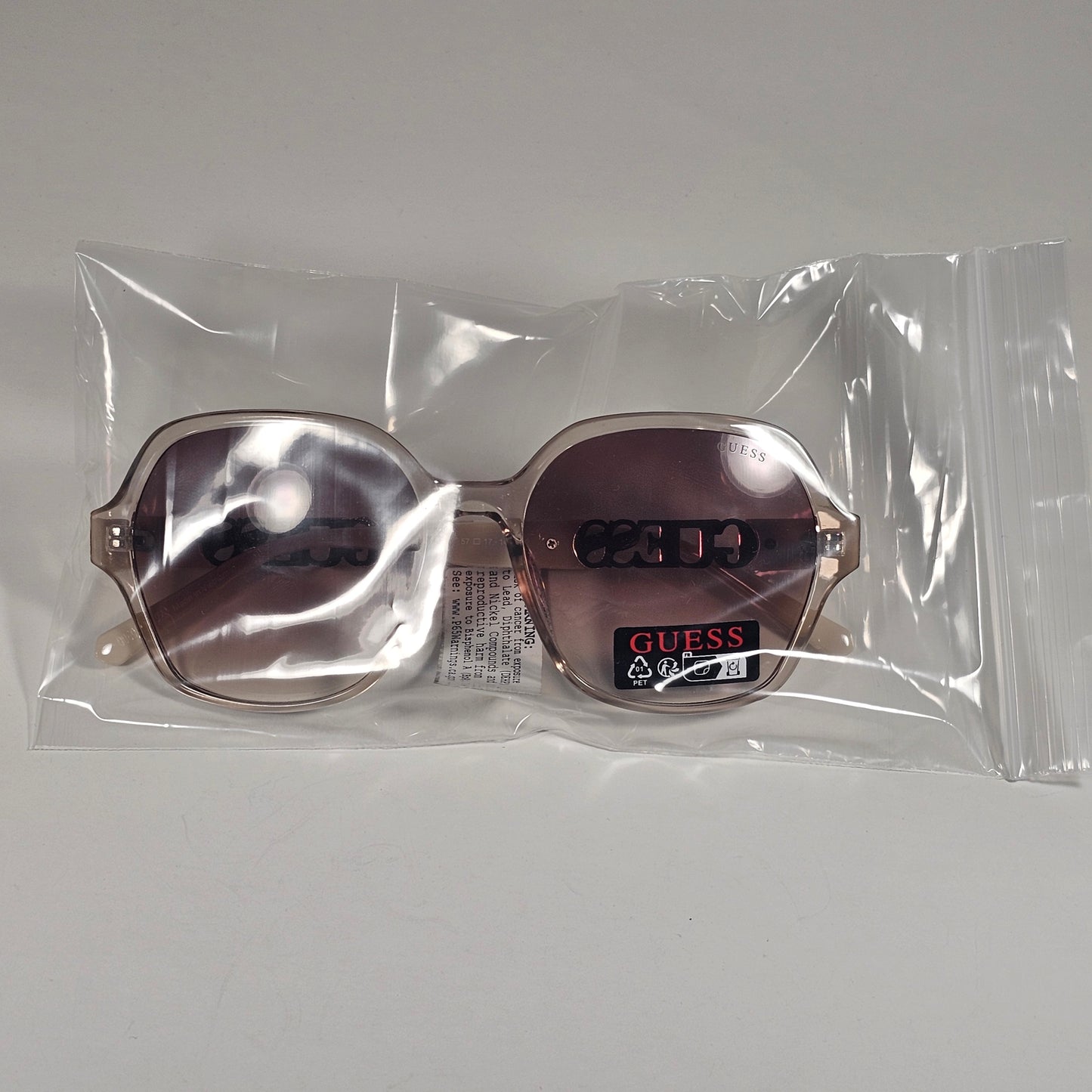 Guess GO00091 45F Butterfly Sunglasses Nude Frame Brown Gradient Lens 57mm
