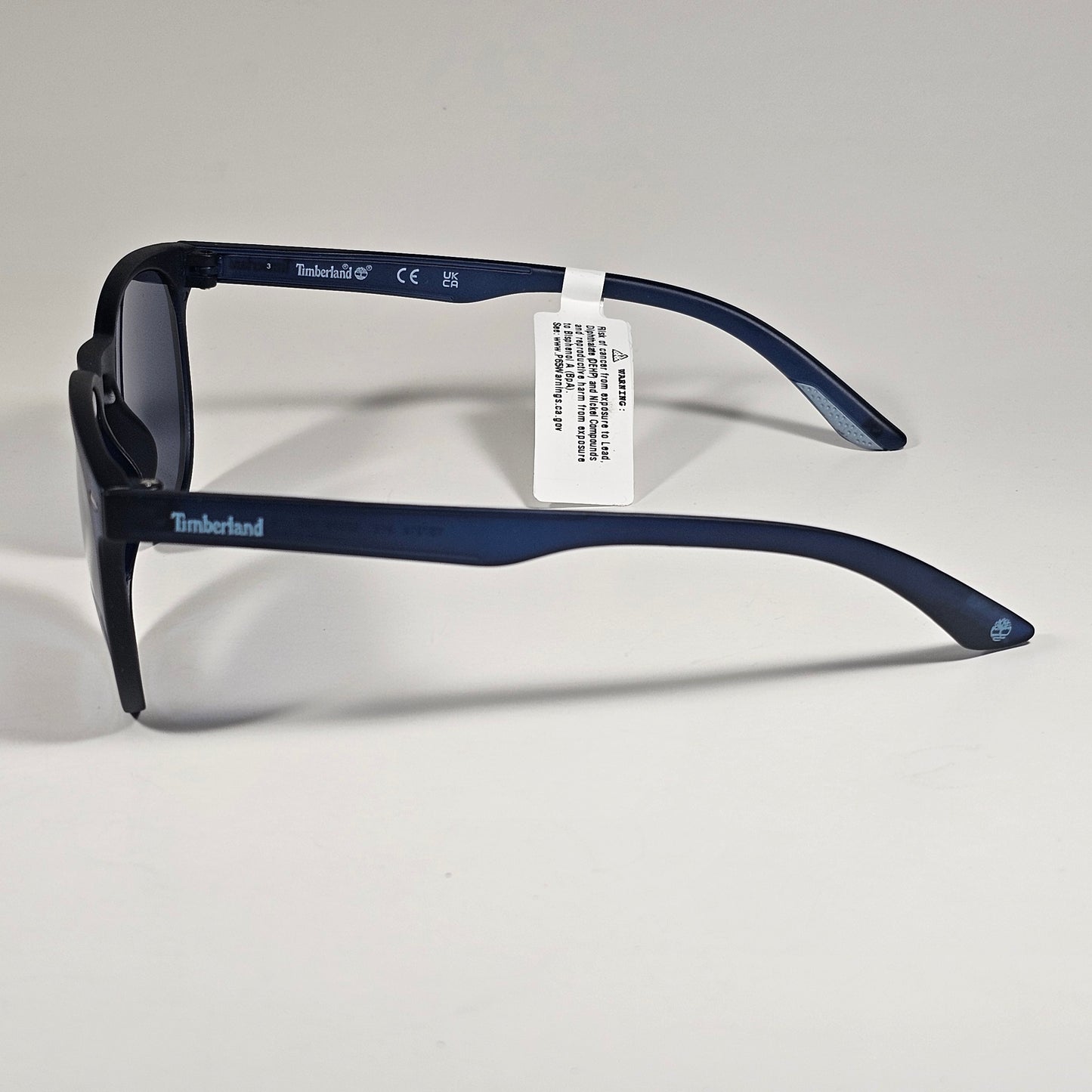 Timberland TB7214 91V Round Keyhole Sunglasses Blue Frame Blue Gray Lens 52mm