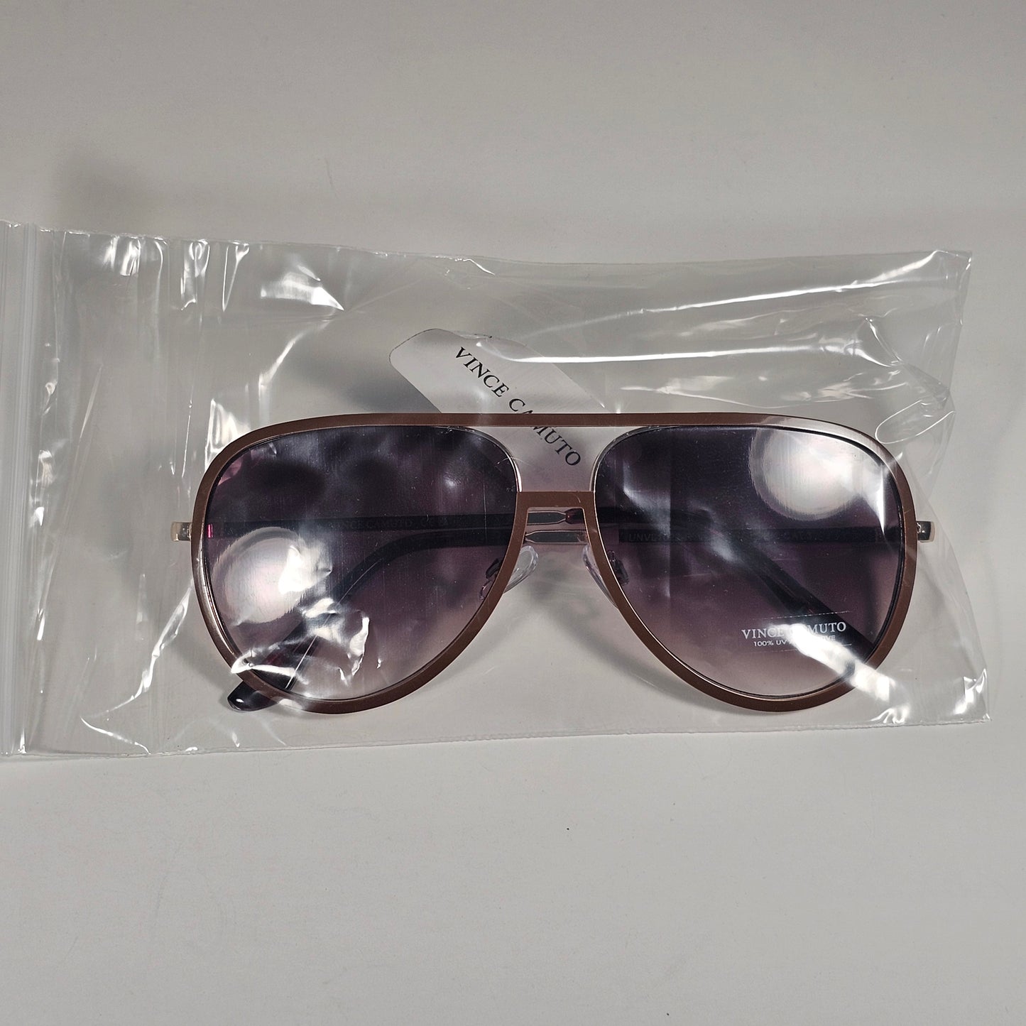 Vince Camuto VC1210 GLDBN Aviator Sunglasses Brown Gold Frame Brown Gradient