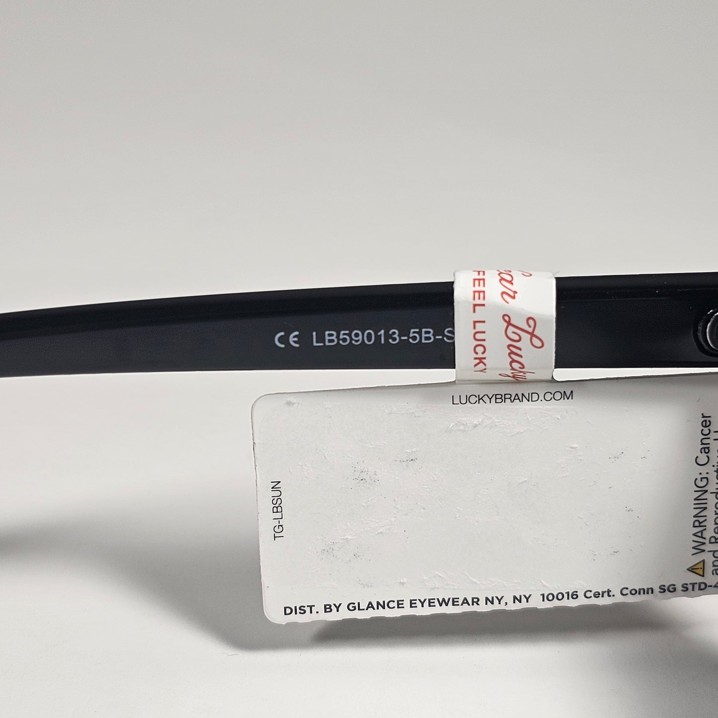 Lucky Brand LB59013 Square Rivet Sunglasses Shiny Black Frame Gray Lens