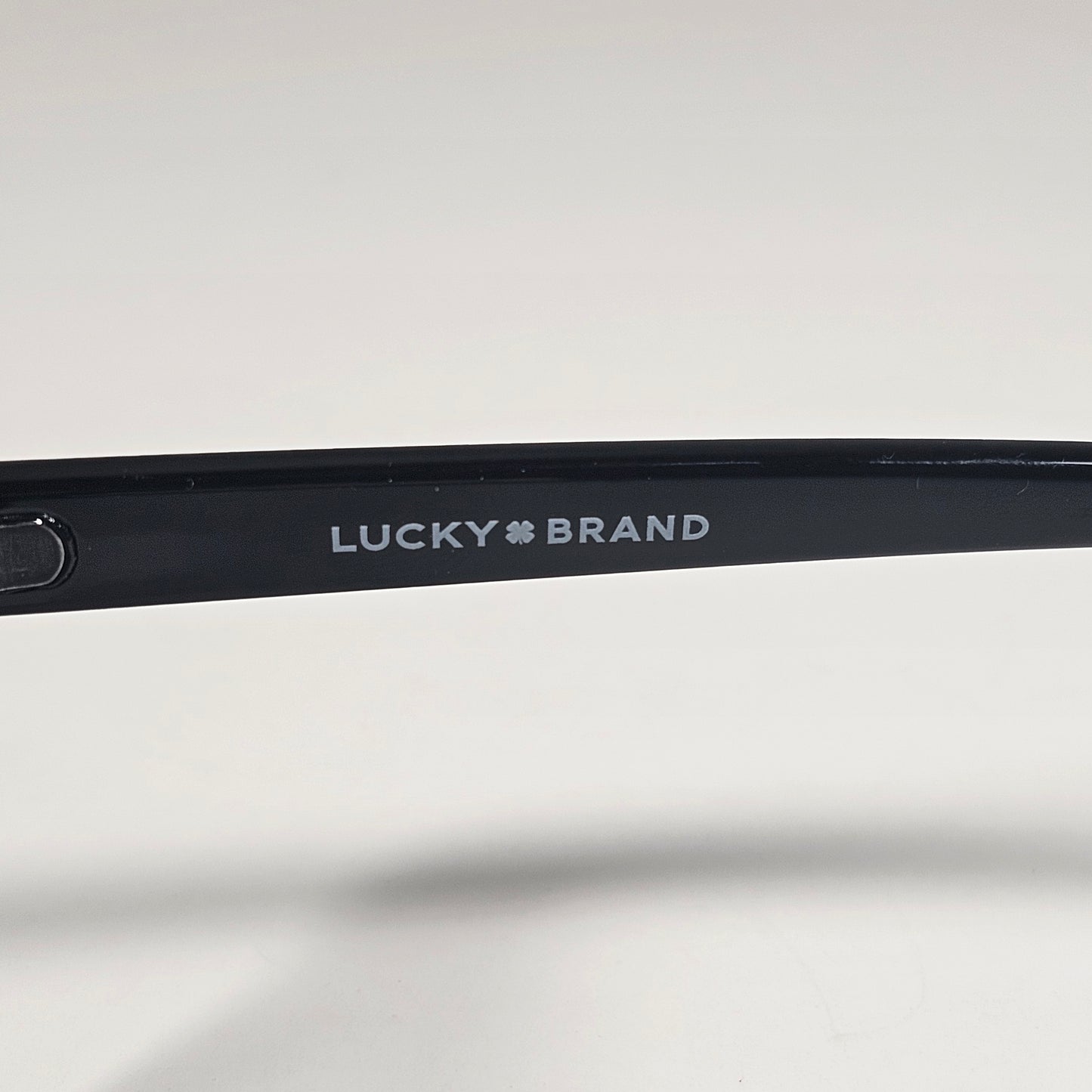 Lucky Brand LB59013 Square Rivet Sunglasses Shiny Black Frame Gray Lens