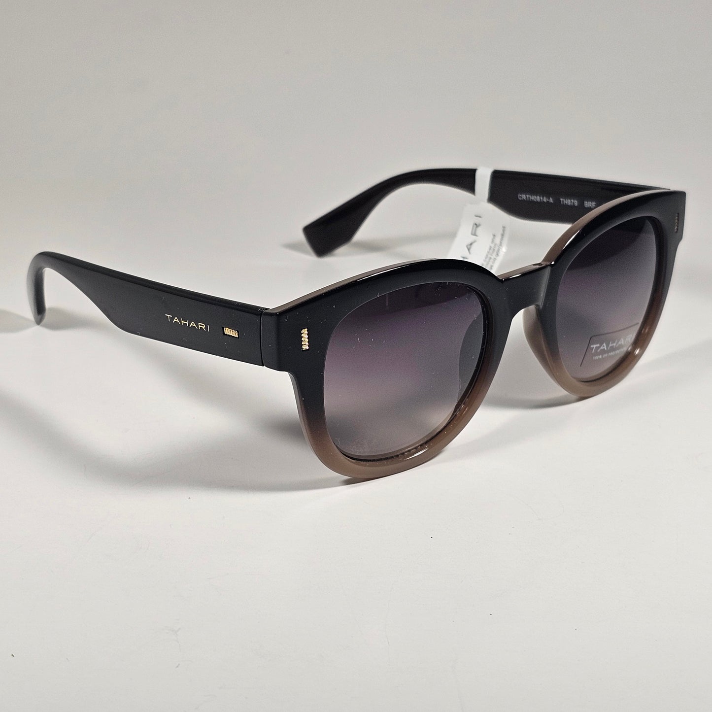 Tahari Soft Round Sunglasses Brown Fade Frame Brown Gradient Lens TH979 BRF