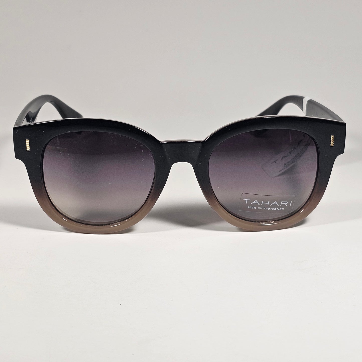 Tahari Soft Round Sunglasses Brown Fade Frame Brown Gradient Lens TH979 BRF