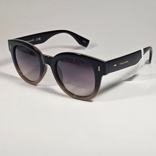 Tahari Soft Round Sunglasses Brown Fade Frame Brown Gradient Lens TH979 BRF