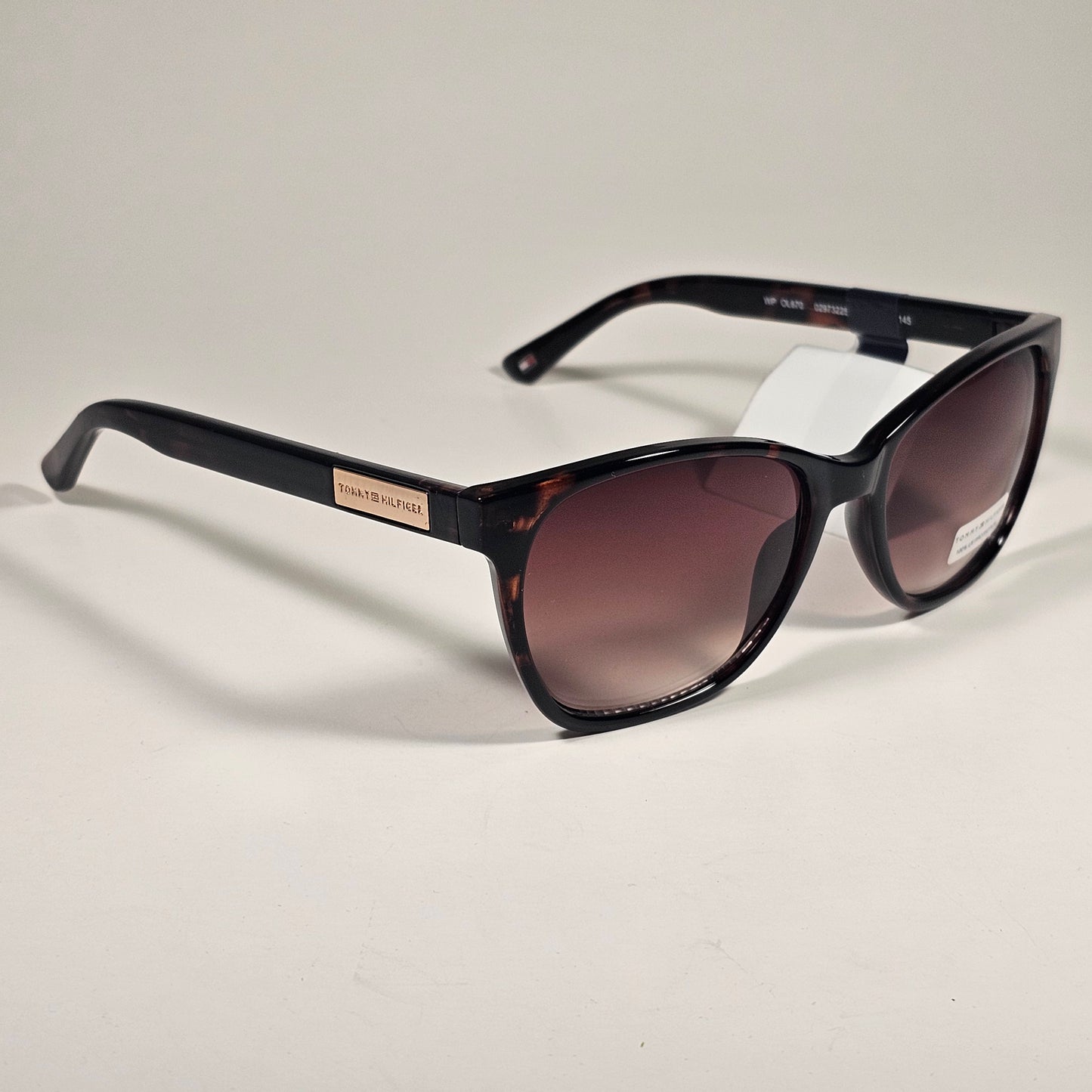 Tommy Hilfiger WP OL670 Oval Sunglasses Brown Tortoise Gold Brown Gradient Lens