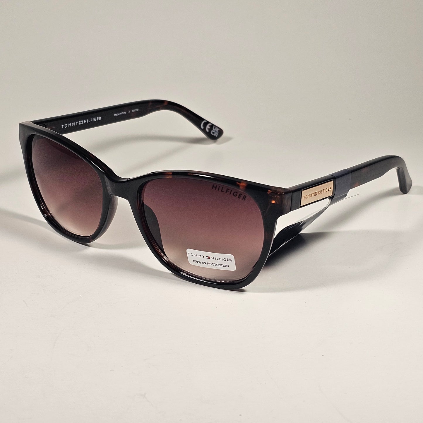 Tommy Hilfiger WP OL670 Oval Sunglasses Brown Tortoise Gold Brown Gradient Lens
