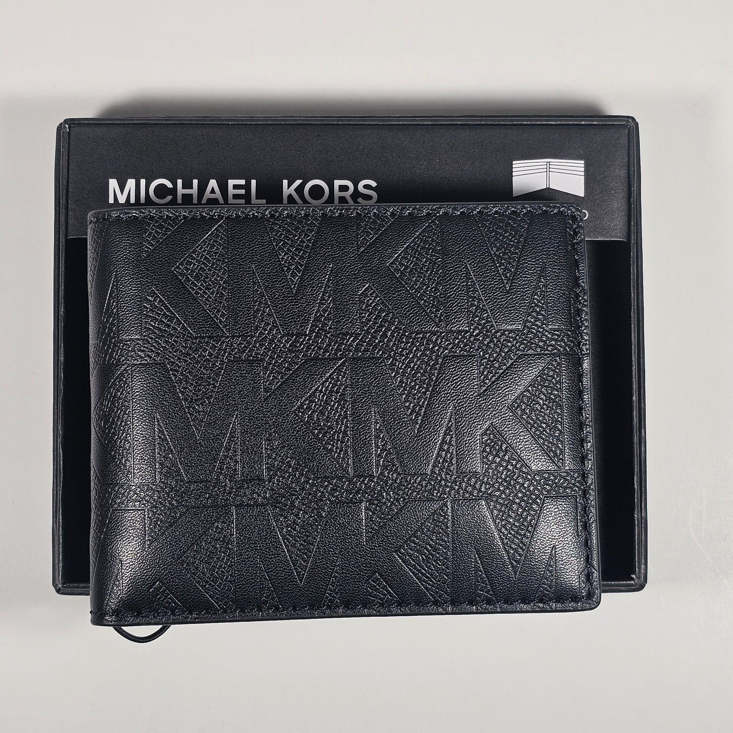 Michael Kors Men's Bifold Black MK Canvas Slim Billfold Wallet 86F5SANF5O Andy