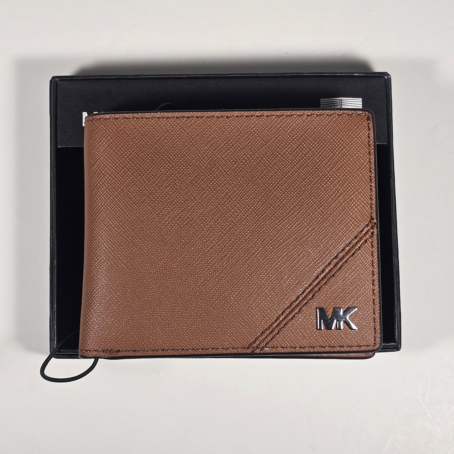 Michael Kors Men's "Jet Set" Bifold Brown Tan Leather Slim Wallet 86F5SMNF5U