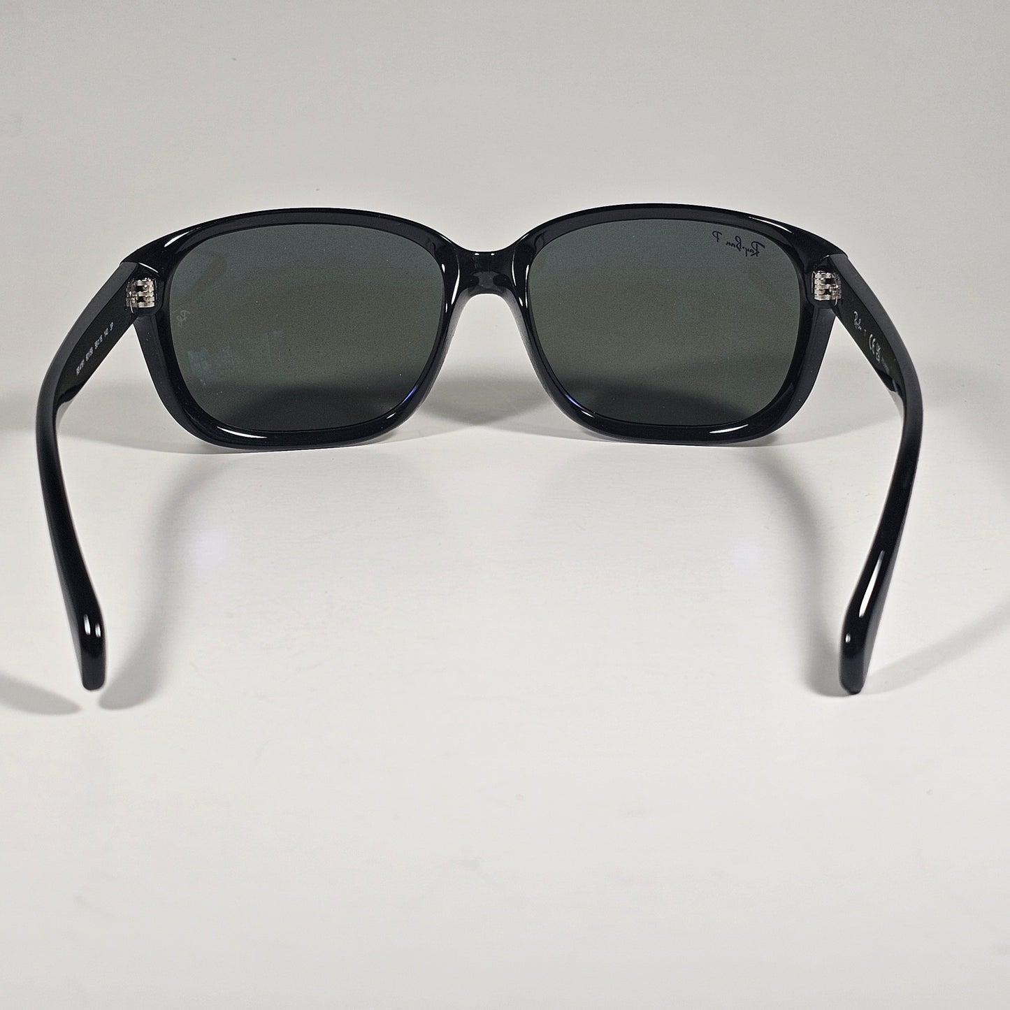 Ray-Ban RB4161 601/58 Polarized Rectangle Highstreet Sunglasses Black Green Lens