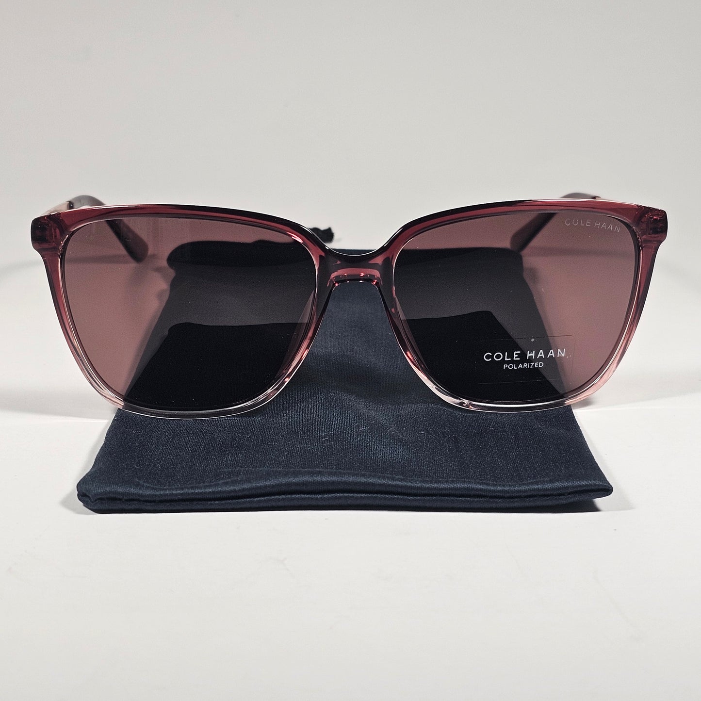 Cole Haan CH9055 530 Cat Eye Polarized Sunglasses Merlot Gradient Brown Lens