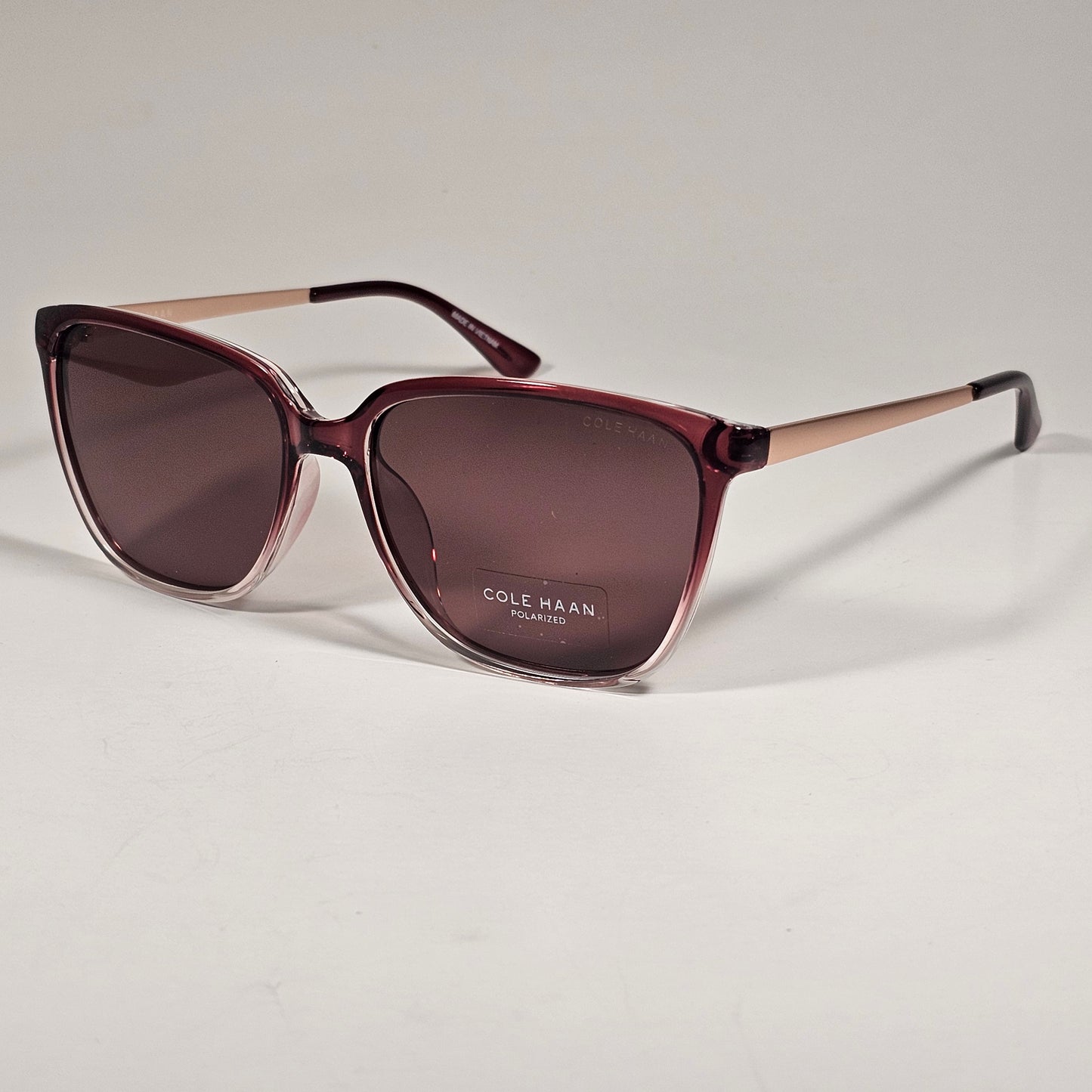 Cole Haan CH9055 530 Cat Eye Polarized Sunglasses Merlot Gradient Brown Lens