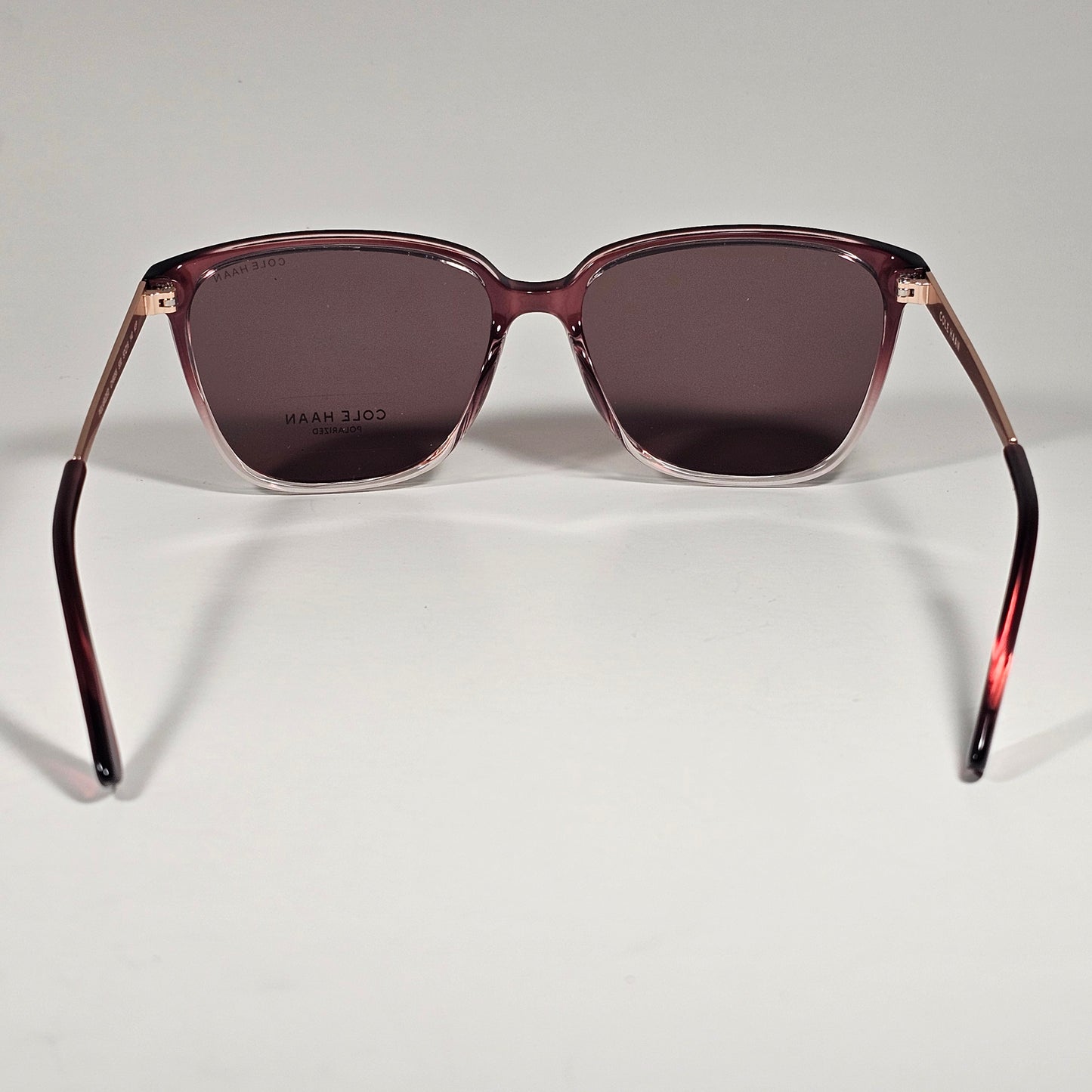 Cole Haan CH9055 530 Cat Eye Polarized Sunglasses Merlot Gradient Brown Lens