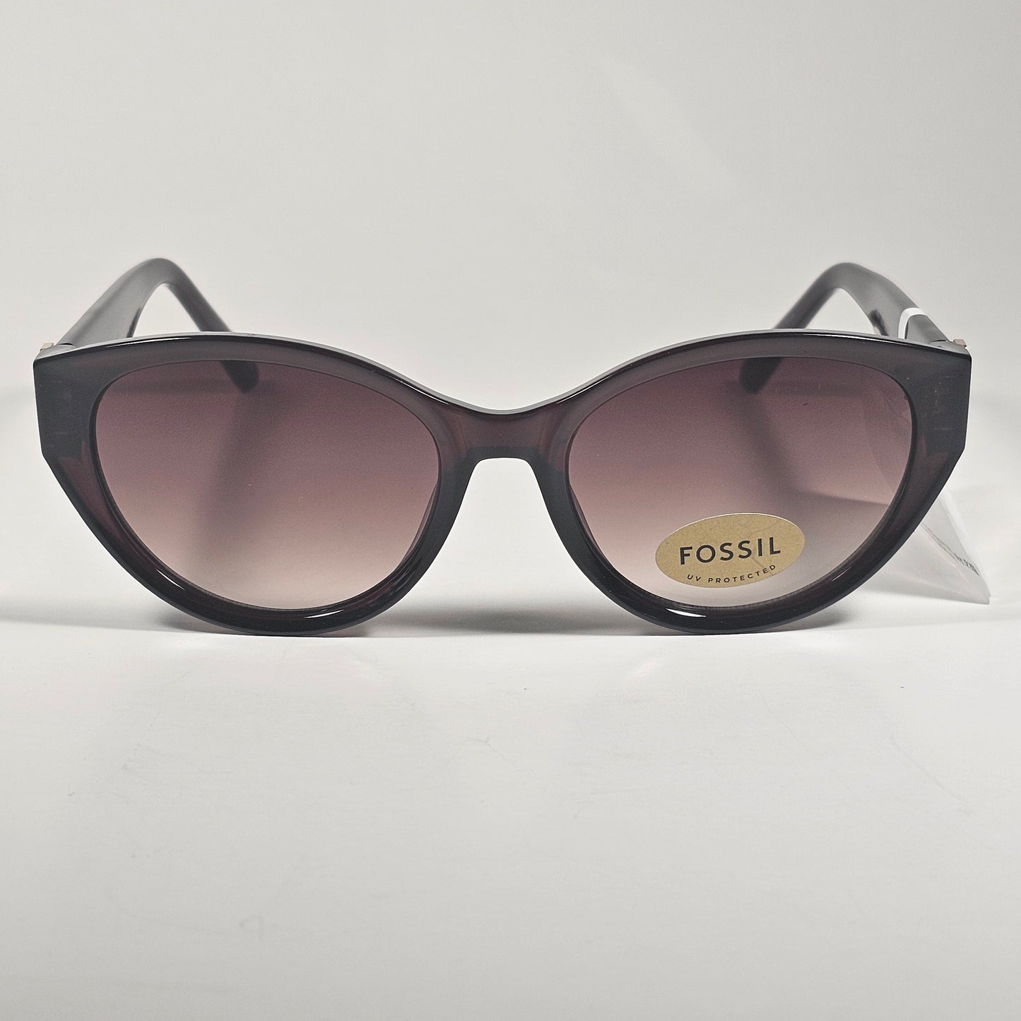 Fossil Cat Eye Cutoff FW261 Sunglasses Dark Brown Frame Brown Gradient Lens 54mm