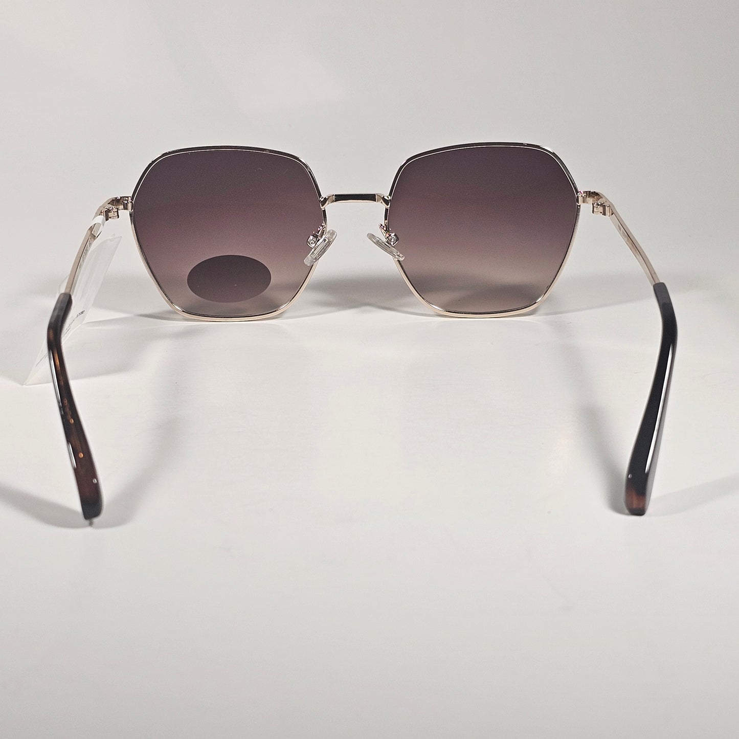 Fossil FW243 Geometric Sunglasses Gold Metal Frame Brown Gradient Lens 53mm