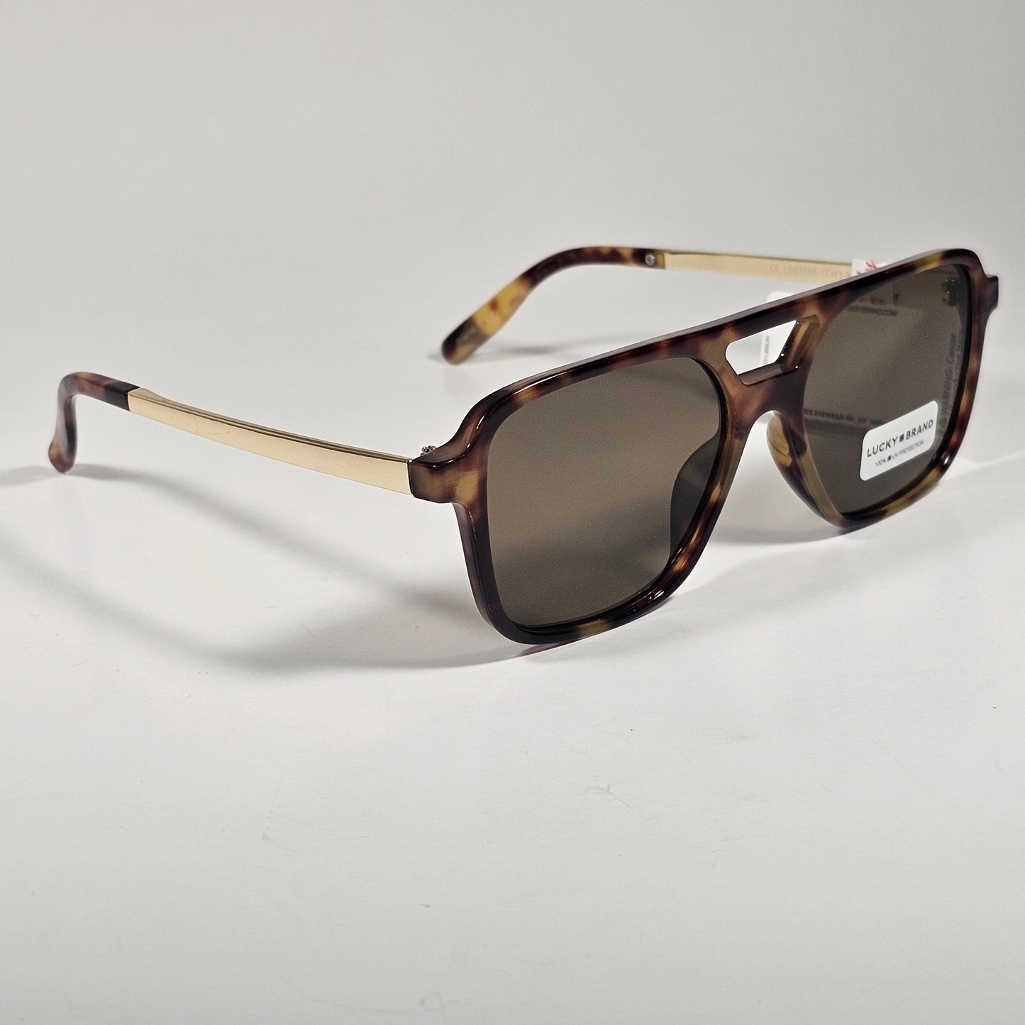 Lucky Brand LB93580 Turbo Aviator Sunglasses Gold Brown Tortoise Brown Lens