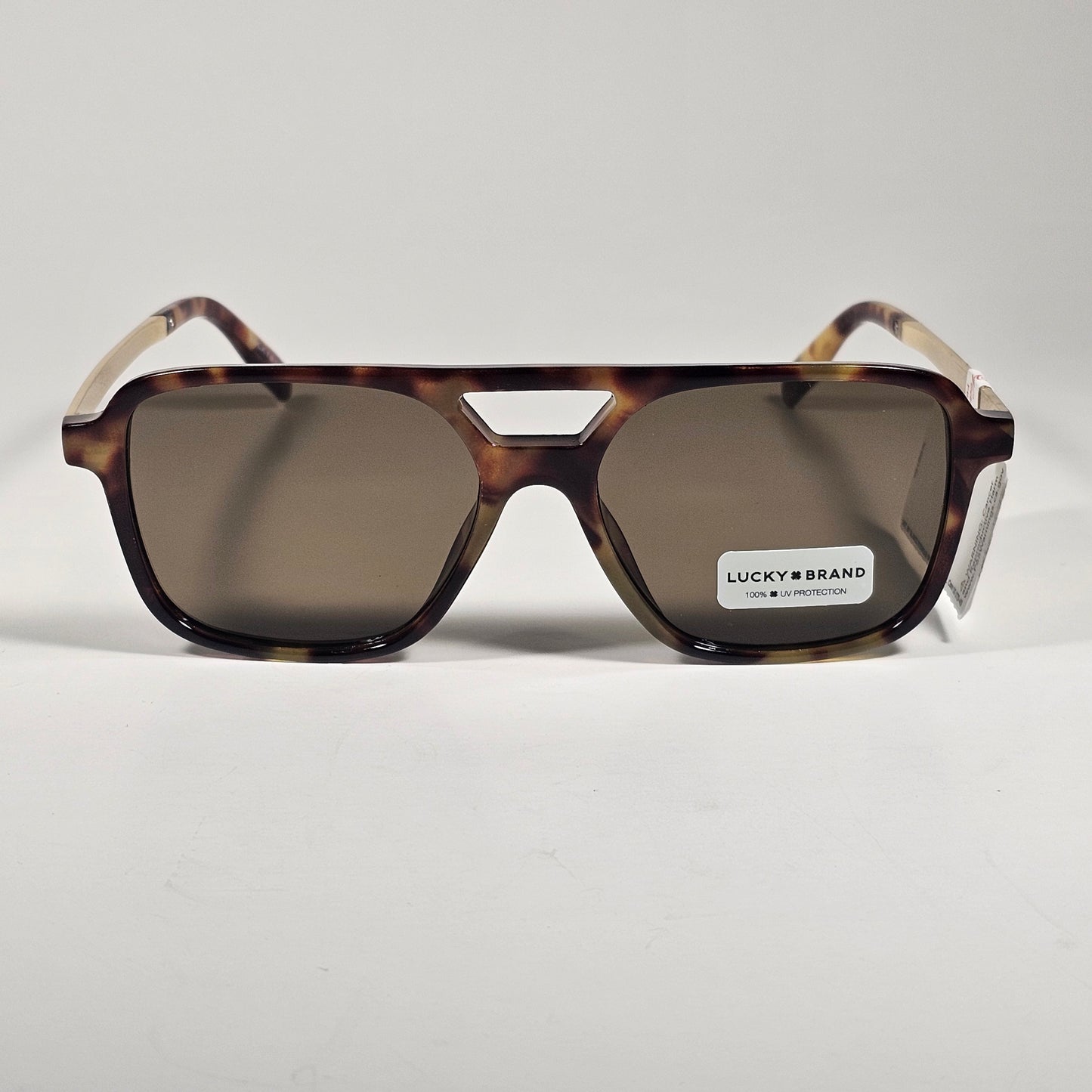 Lucky Brand LB93580 Turbo Aviator Sunglasses Gold Brown Tortoise Brown Lens