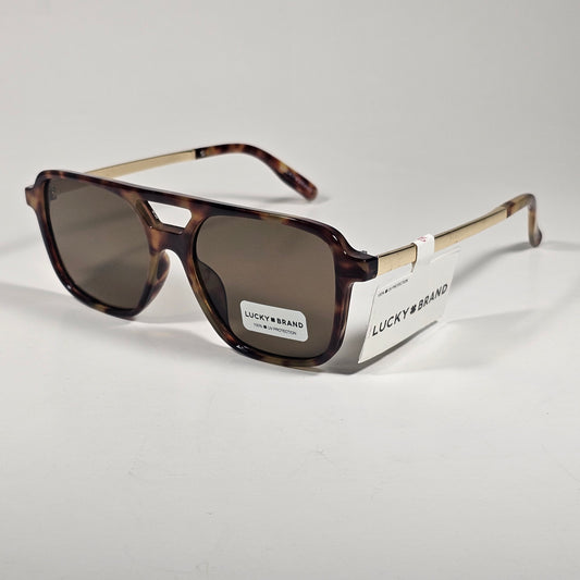 Lucky Brand LB93580 Turbo Aviator Sunglasses Gold Brown Tortoise Brown Lens