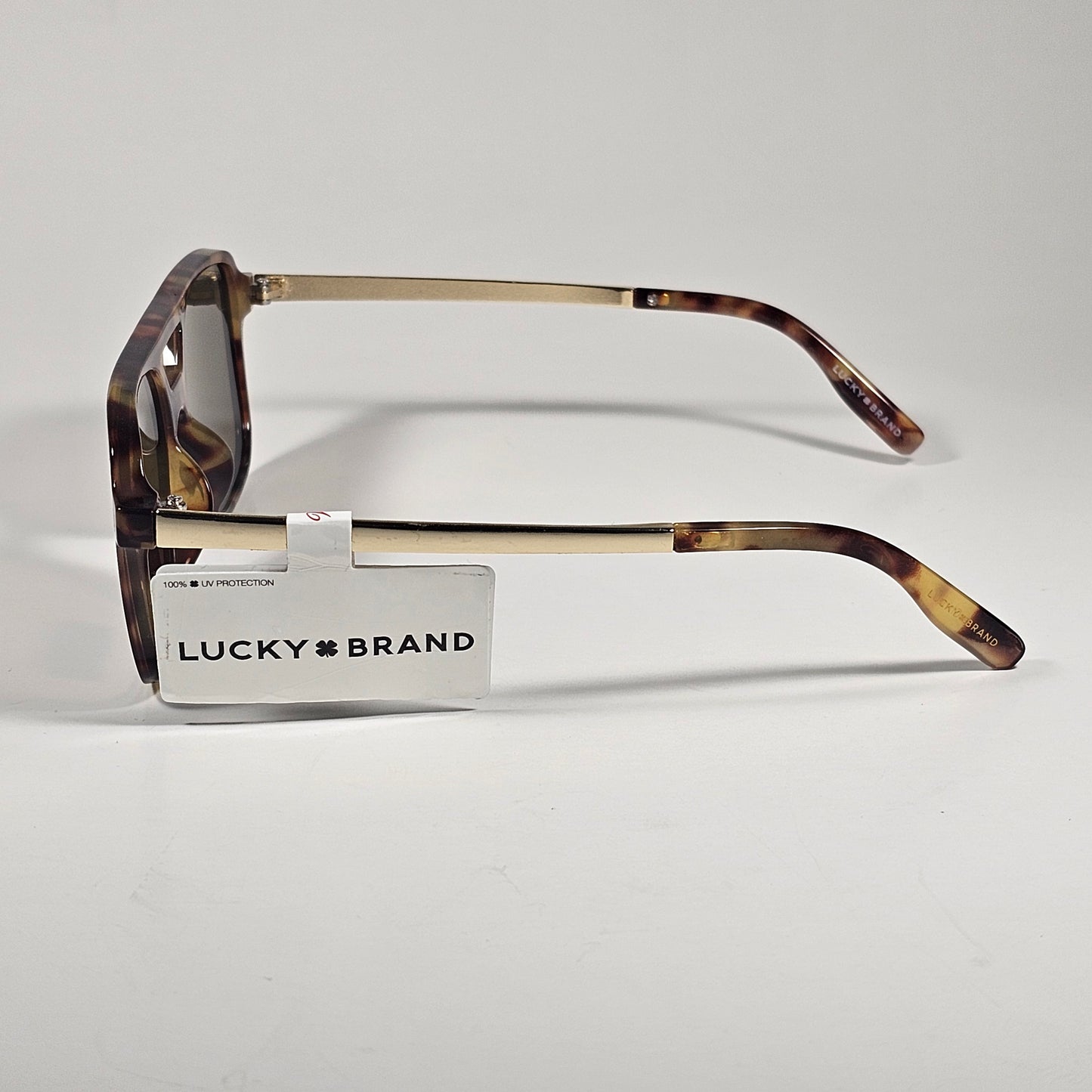 Lucky Brand LB93580 Turbo Aviator Sunglasses Gold Brown Tortoise Brown Lens