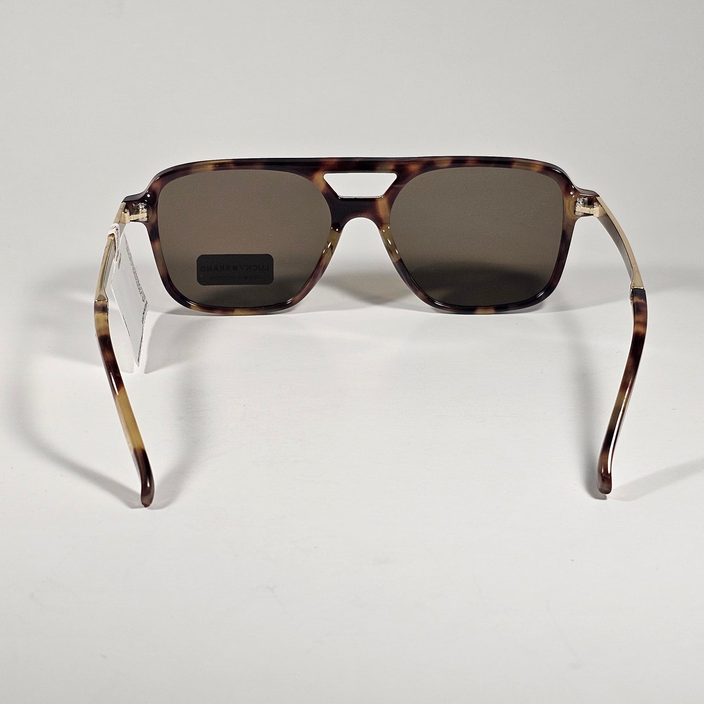 Lucky Brand LB93580 Turbo Aviator Sunglasses Gold Brown Tortoise Brown Lens