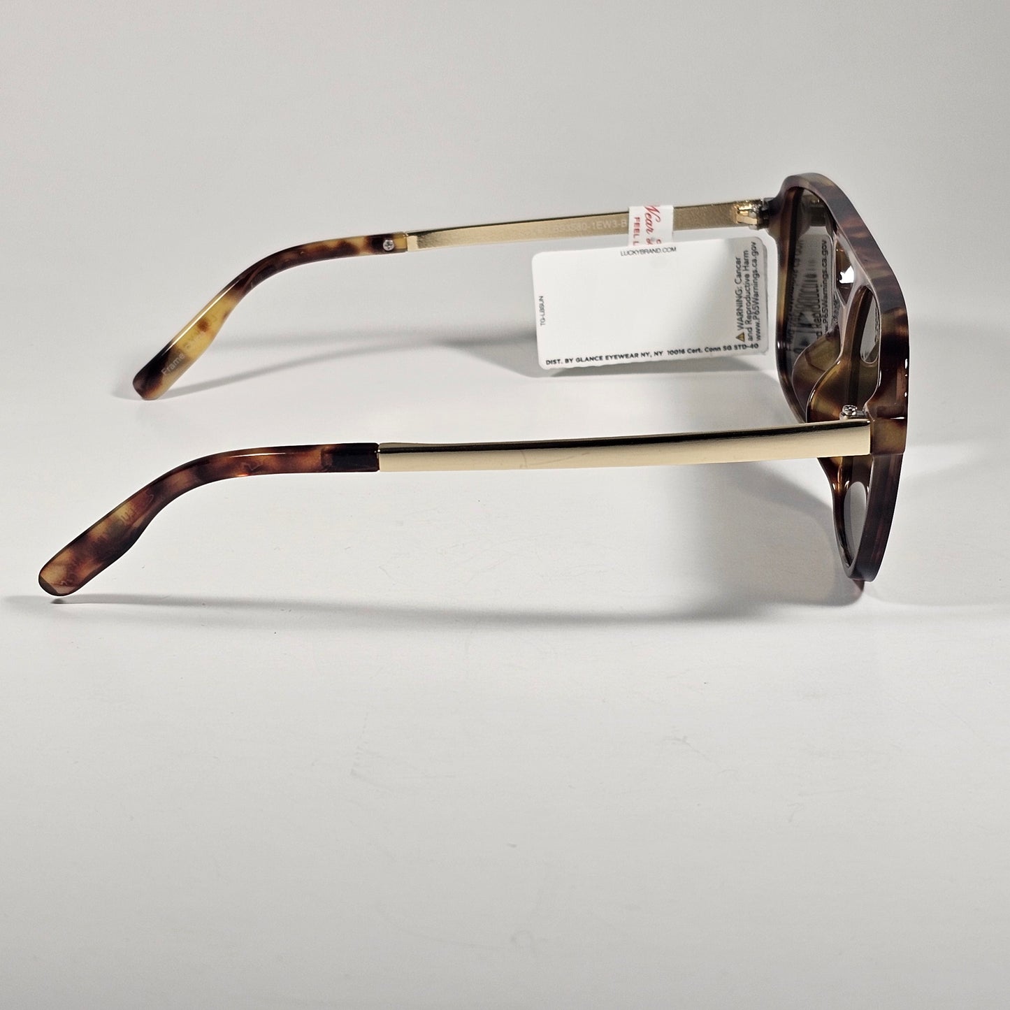 Lucky Brand LB93580 Turbo Aviator Sunglasses Gold Brown Tortoise Brown Lens
