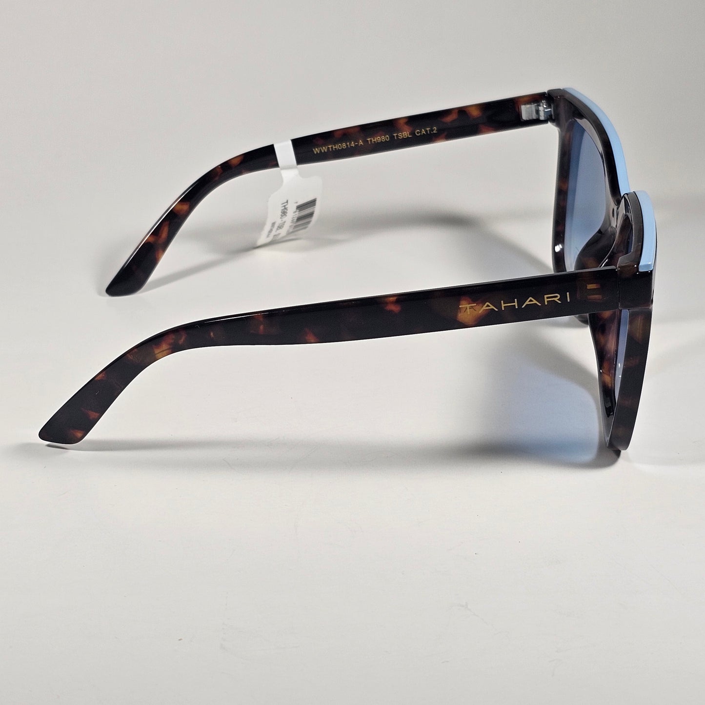 Tahari  TH980 TSBL Oversize Square Sunglasses Brown Tortoise Blue Gradient Lens