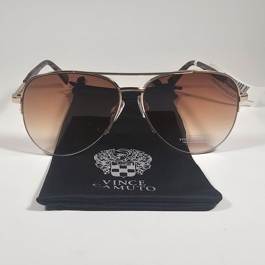 Vince Camuto VC1311 GLD Aviator Sunglasses Brown Gold Frame Brown Gradient Lens