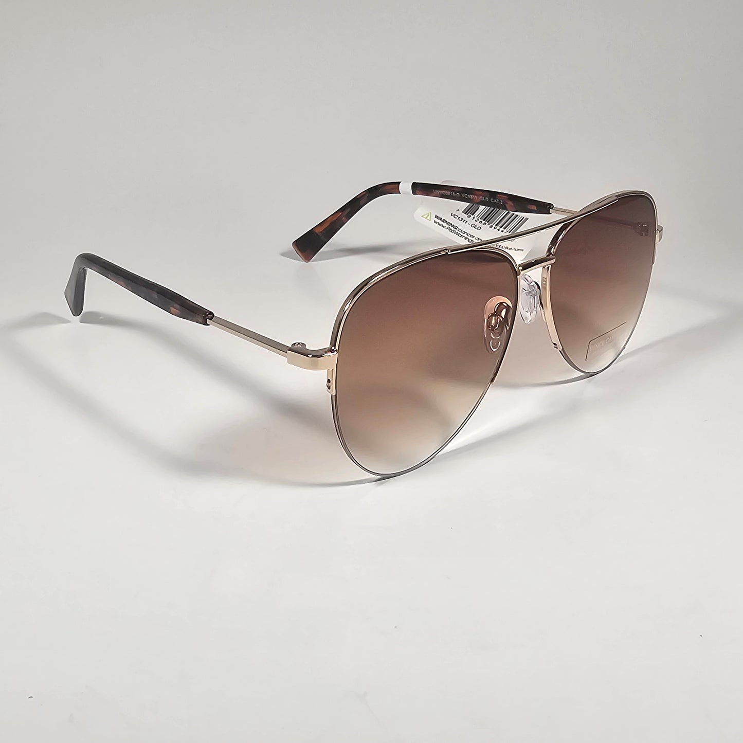 Vince Camuto VC1311 GLD Aviator Sunglasses Brown Gold Frame Brown Gradient Lens