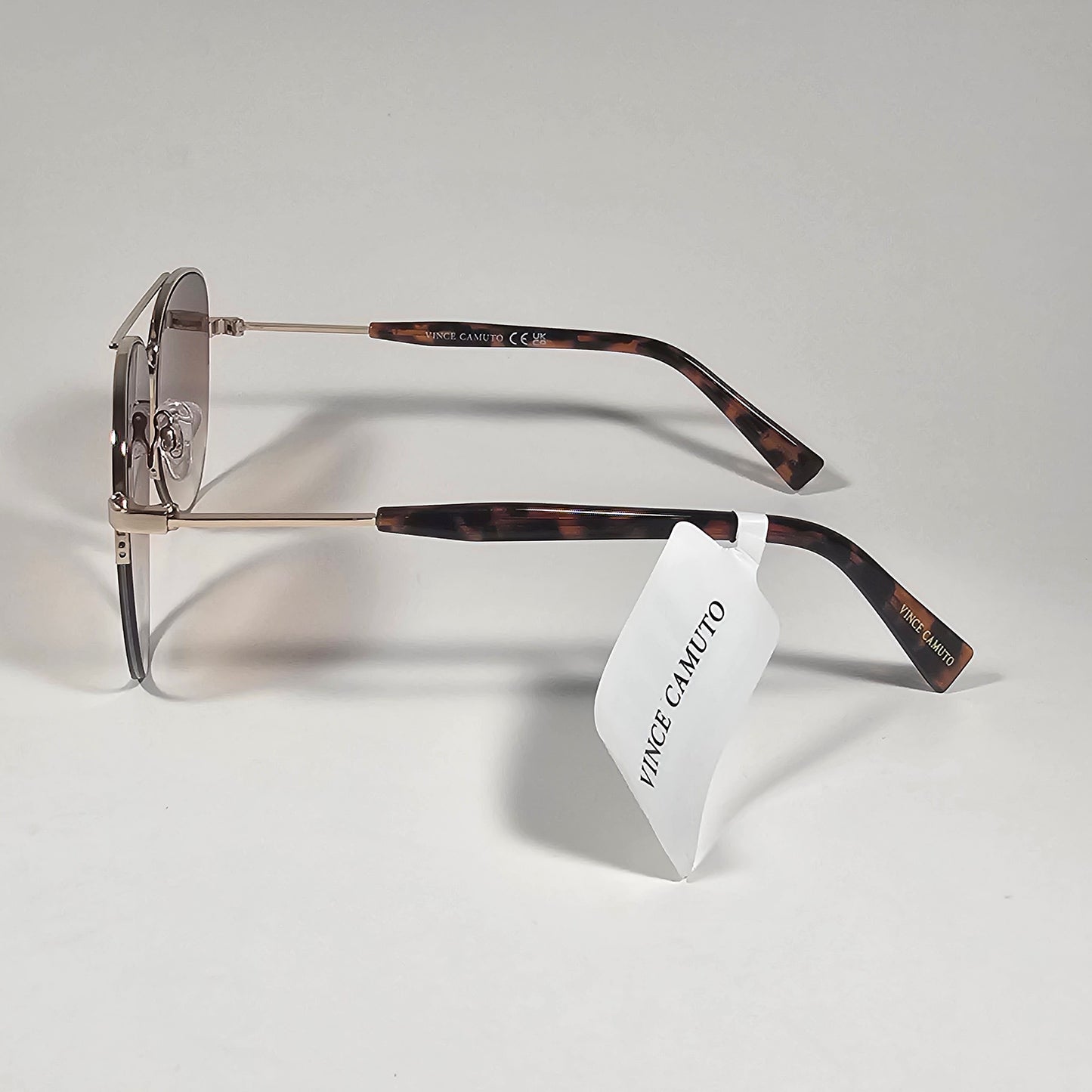 Vince Camuto VC1311 GLD Aviator Sunglasses Brown Gold Frame Brown Gradient Lens