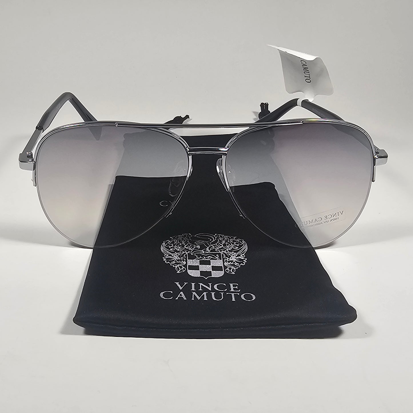 Vince Camuto VC1311 SLV Aviator Sunglasses Silver Tone Frame Silver Mirror Lens