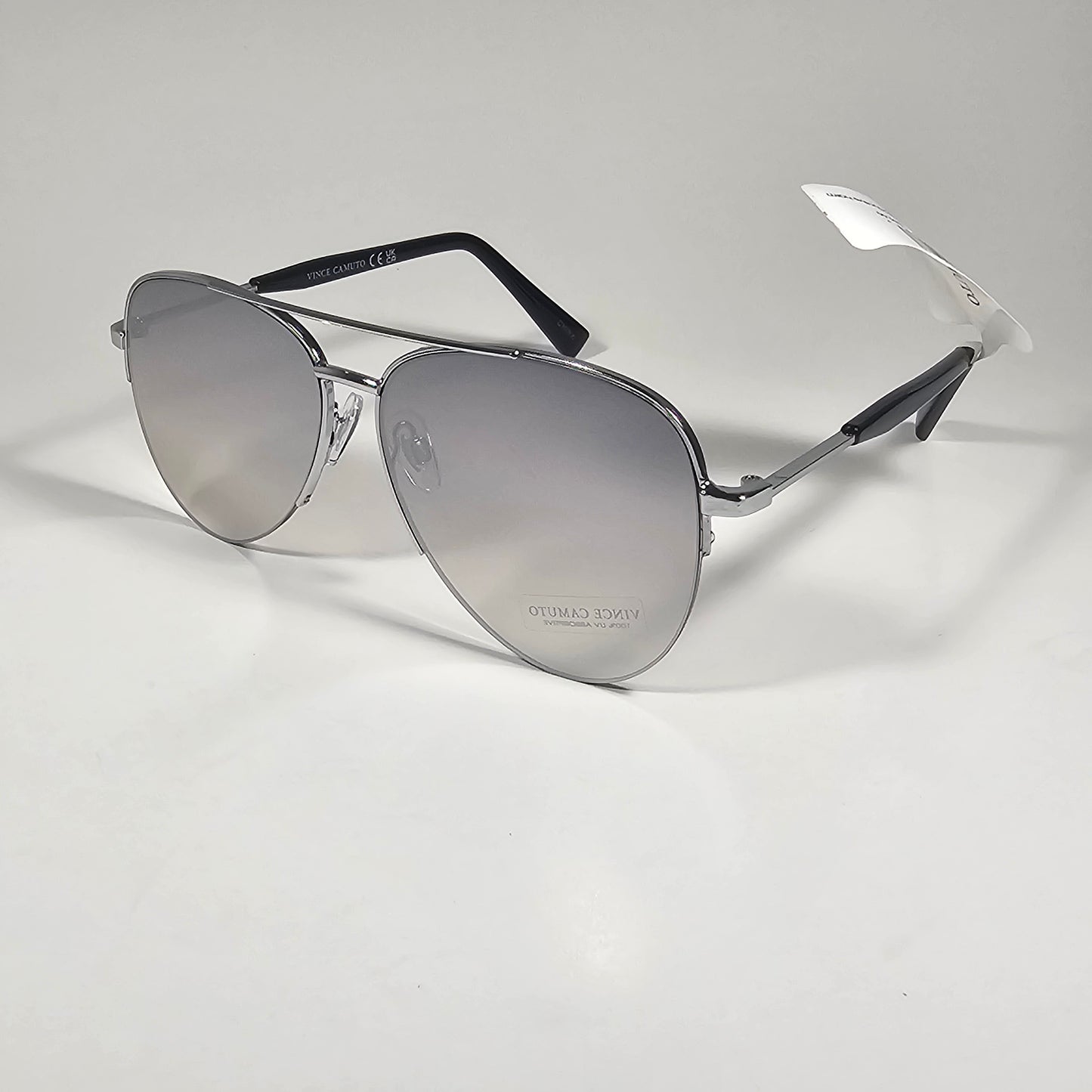 Vince Camuto VC1311 SLV Aviator Sunglasses Silver Tone Frame Silver Mirror Lens