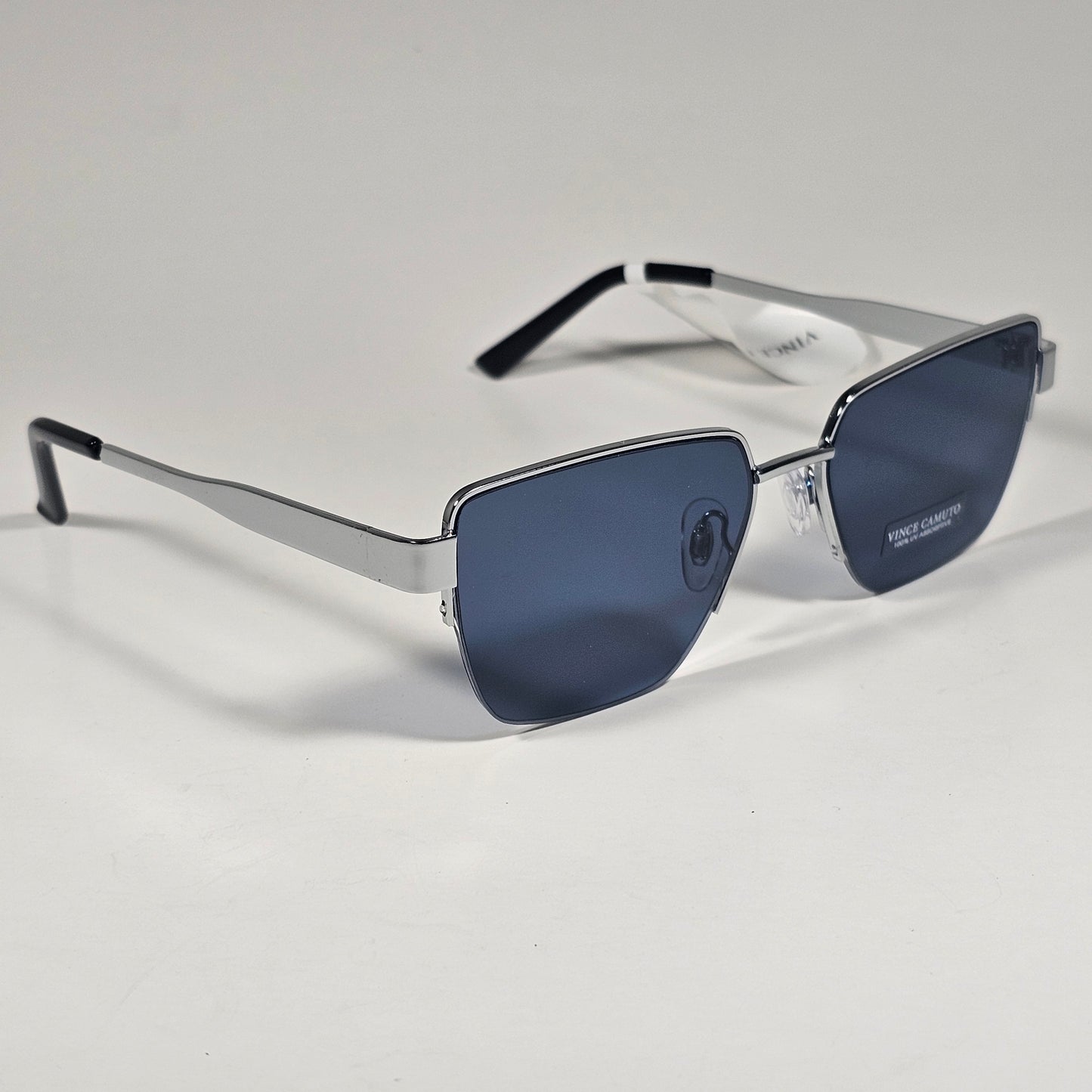 Vince Camuto VC1310 SLV Geometric Sunglasses Silver Frame Blue Tinted Lens