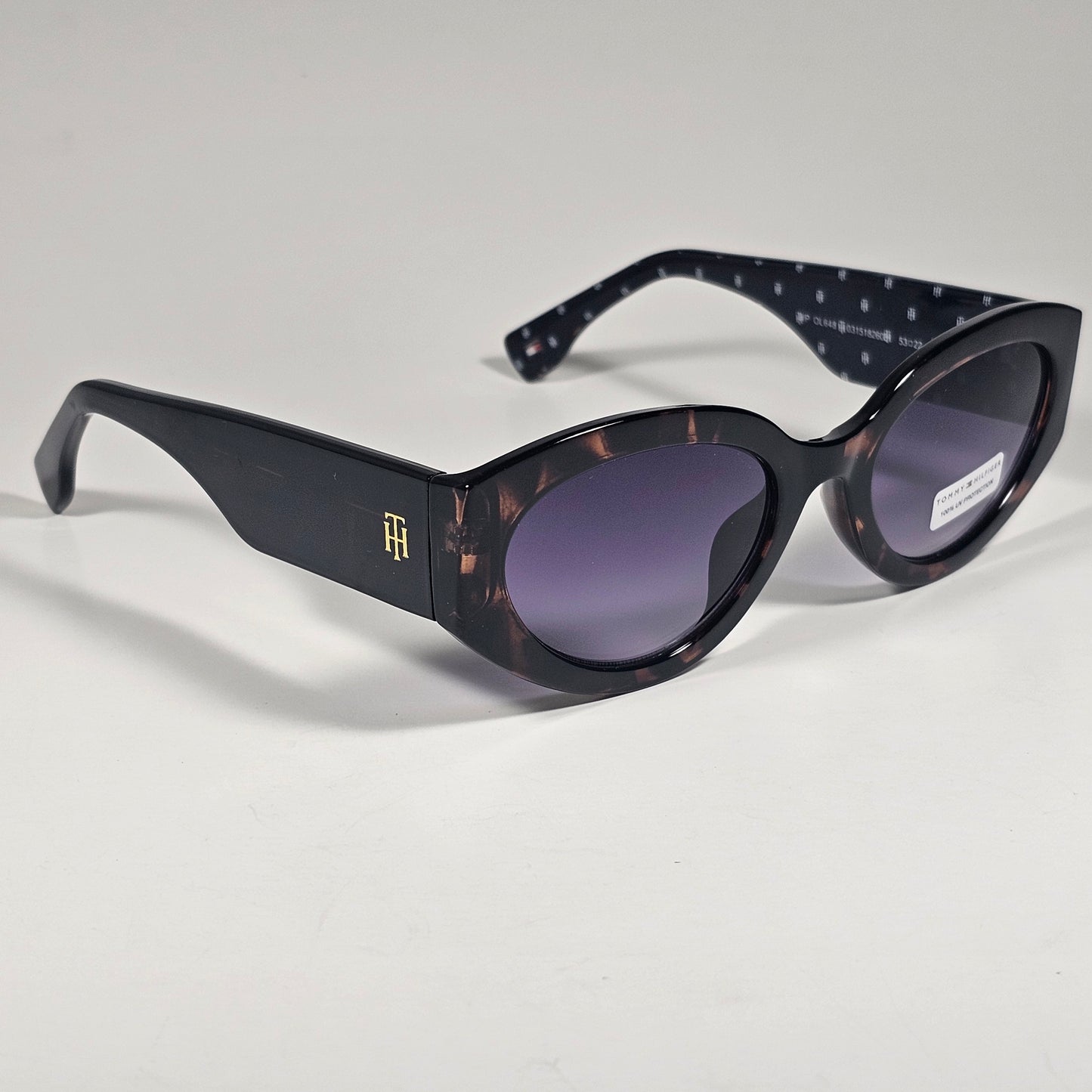 Tommy Hilfiger  WP OL648 Oval Sunglasses Dark Brown Tortoise Frame Gradient Lens