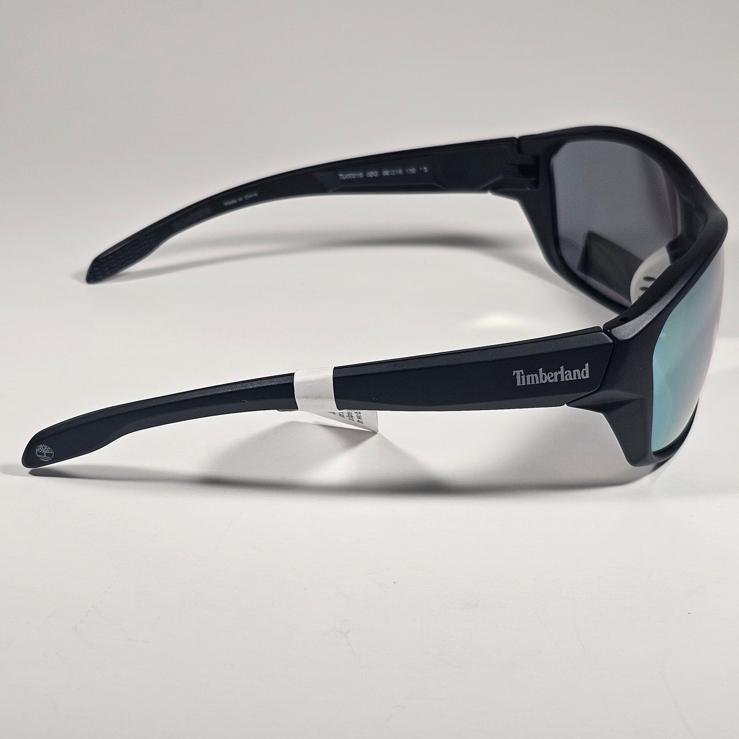 Timberland TU00019 02G Men's Wrap Sunglasses Matte Black Coral Mirror Lens 66mm