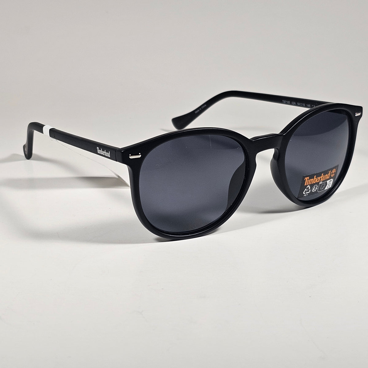 Timberland TB7185 02A Round Keyhole Sunglasses Matte Black Frame Gray Lens 54mm
