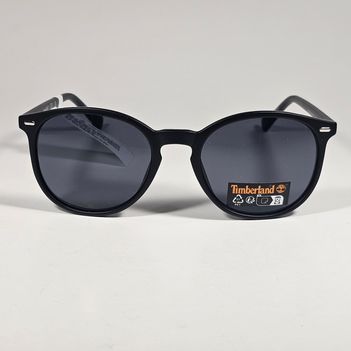 Timberland TB7185 02A Round Keyhole Sunglasses Matte Black Frame Gray Lens 54mm