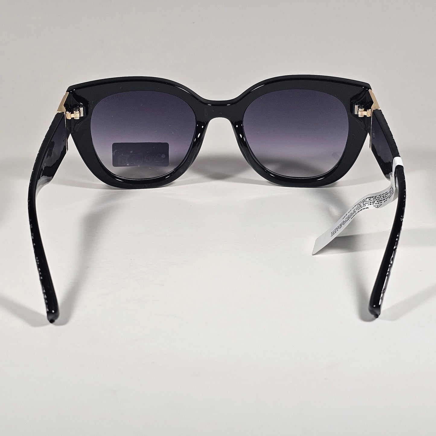 Guess GO00050 01B Cat Eye Sunglasses Shiny Black Frame Smoke Gradient Lens 52mm