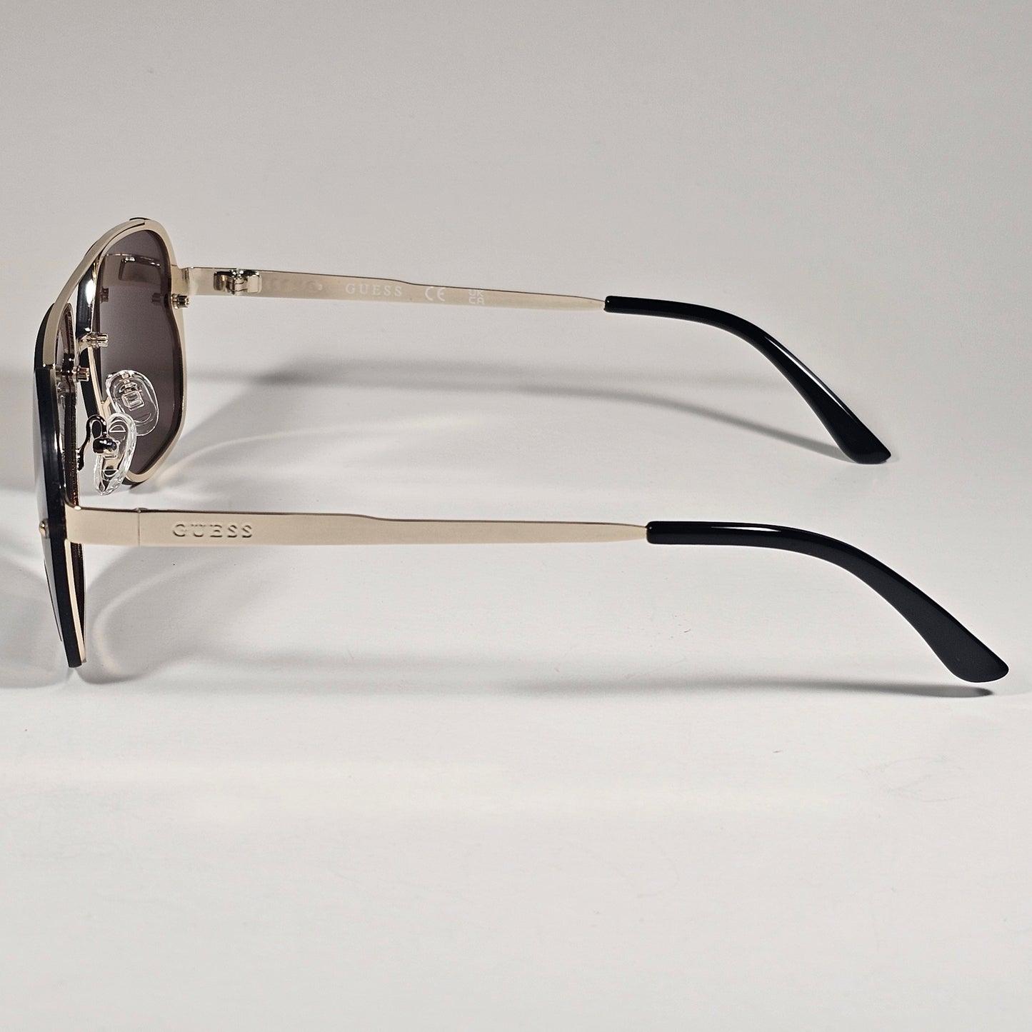 Guess GO00065 32G Rimless Pilot Sunglasses Gold Frame Brown Gray Flash Lens 60mm