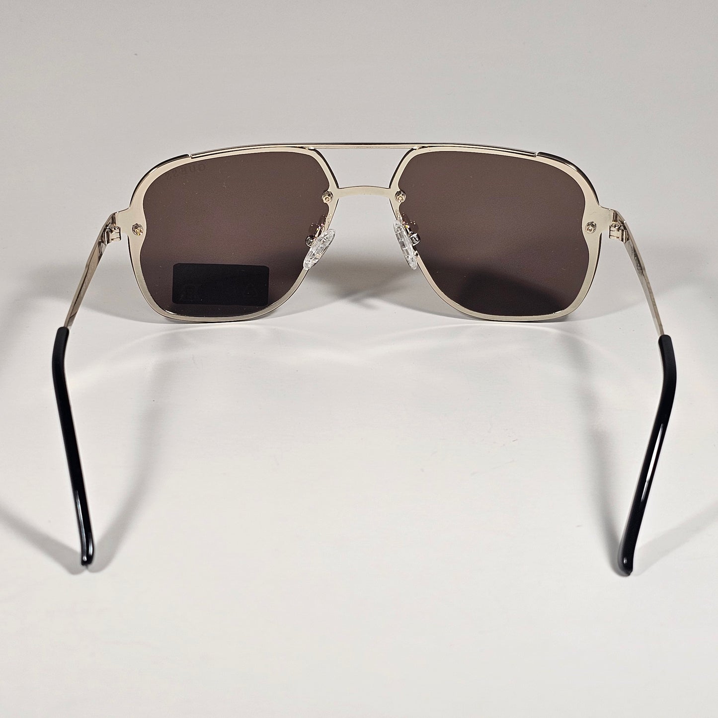 Guess GO00065 32G Rimless Pilot Sunglasses Gold Frame Brown Gray Flash Lens 60mm