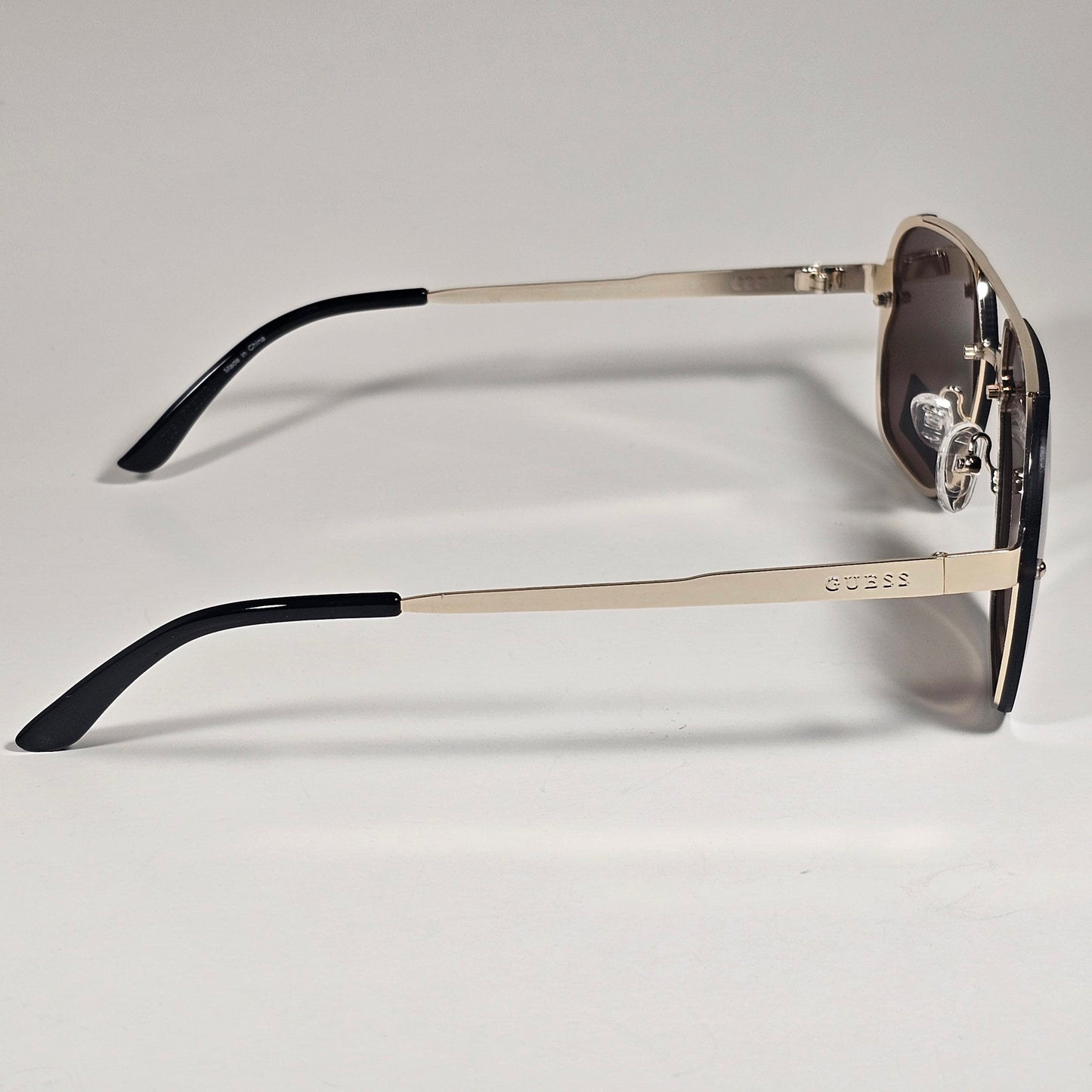 Guess GO00065 32G Rimless Pilot Sunglasses Gold Frame Brown Gray Flash Lens 60mm