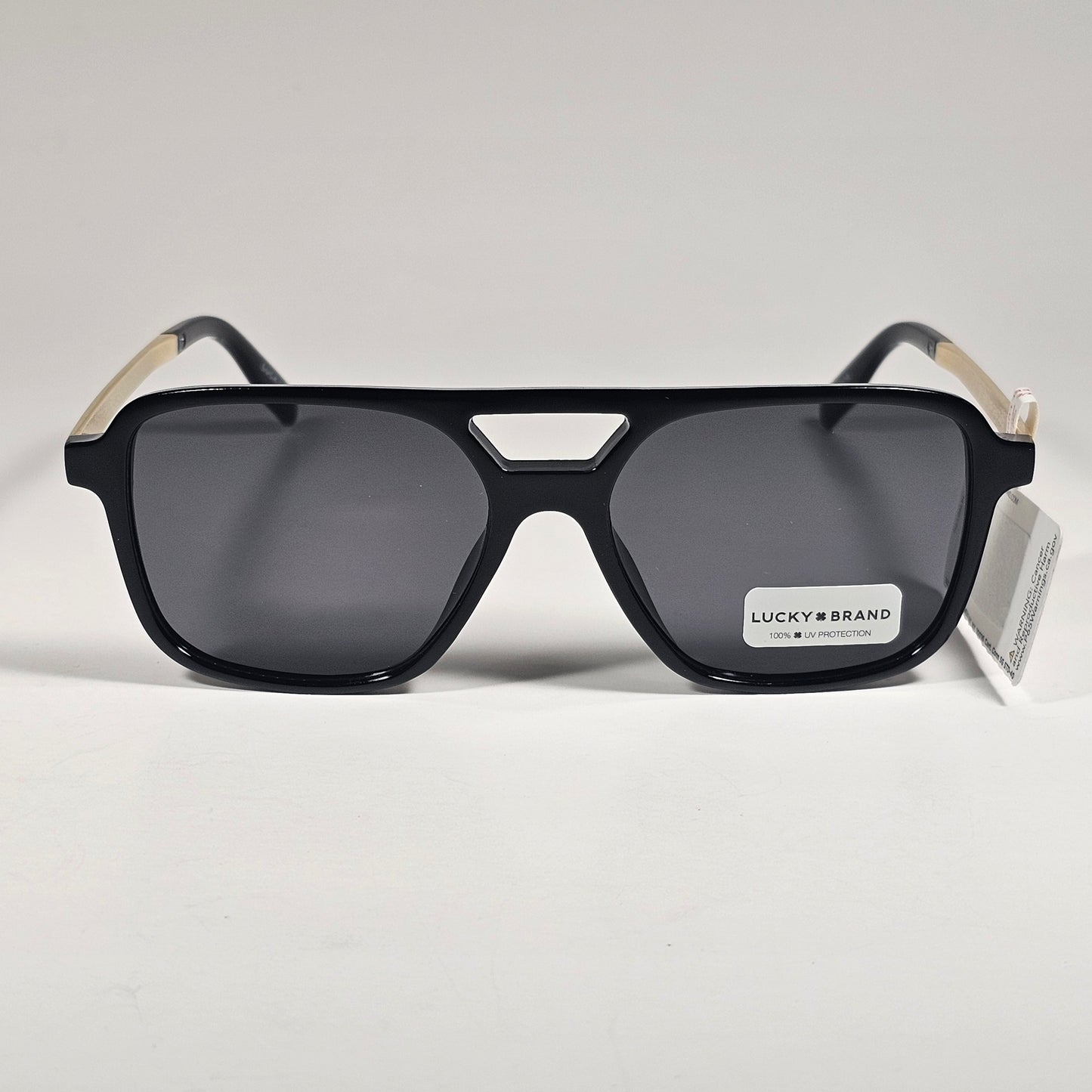 Lucky Brand LB93580 Turbo Aviator Sunglasses Gold Shiny Black Gray Lens